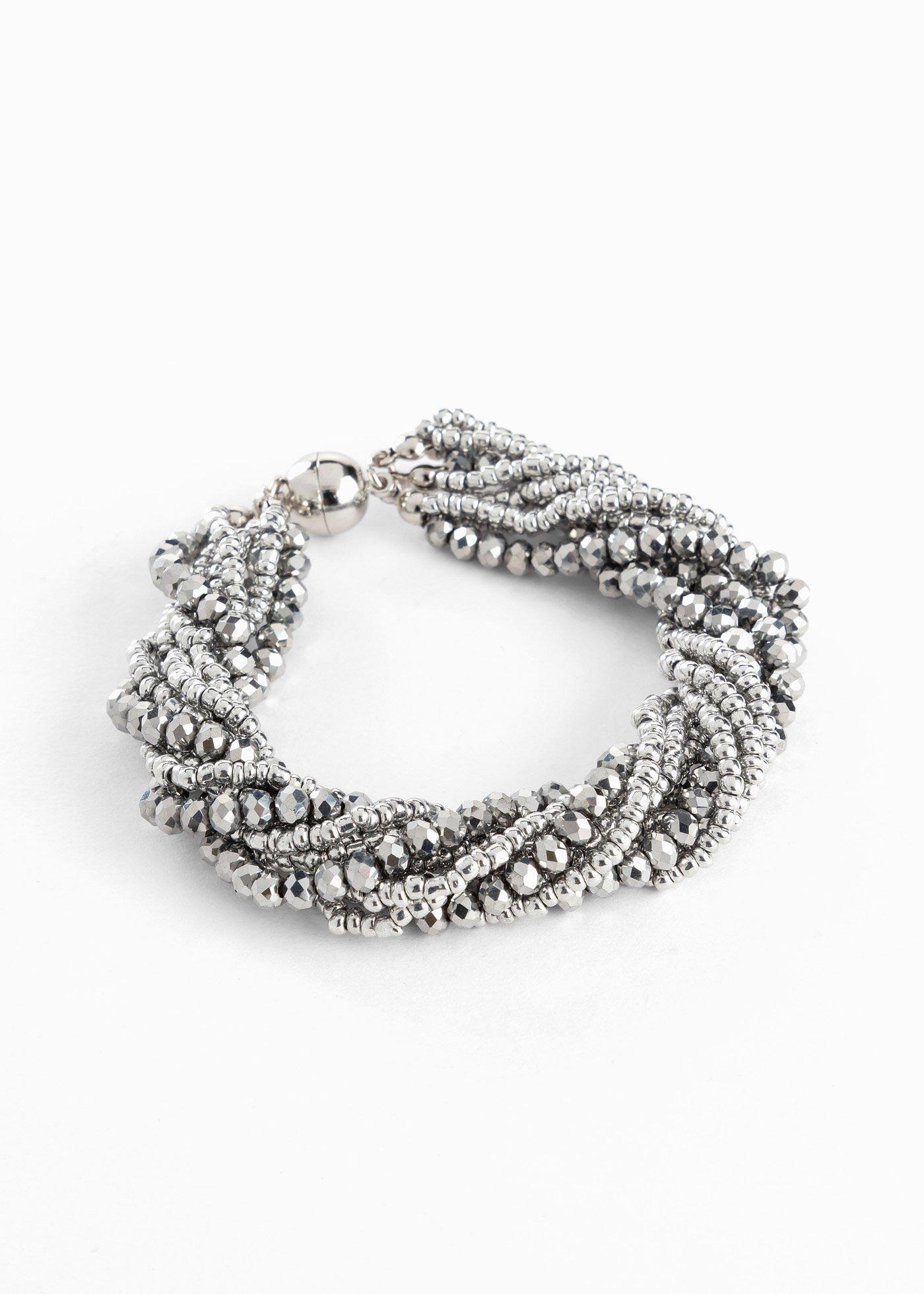 Bracelet multi rang avec pierres de verre