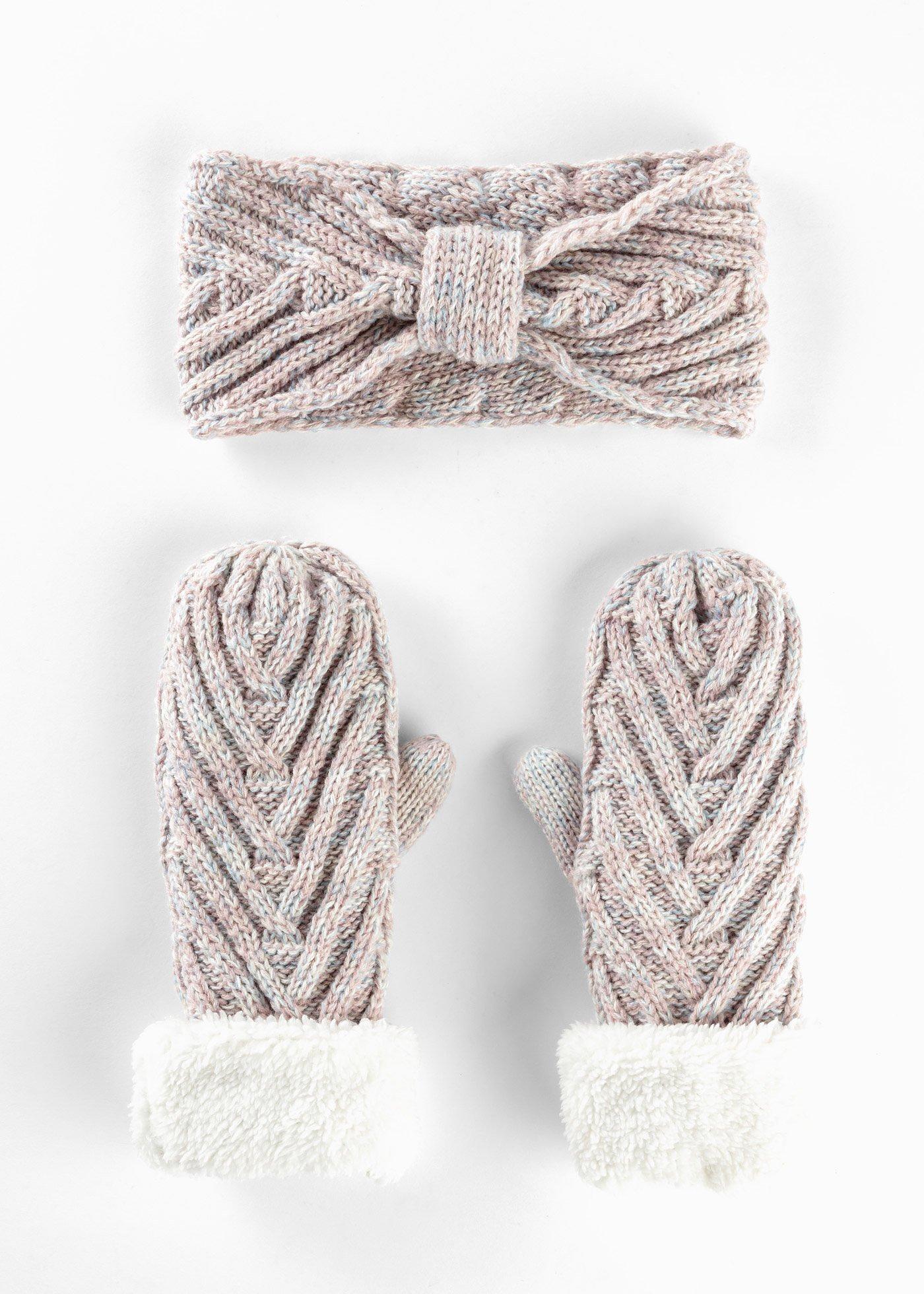 Bandeau de front et moufles (Ens. 3 pces.)