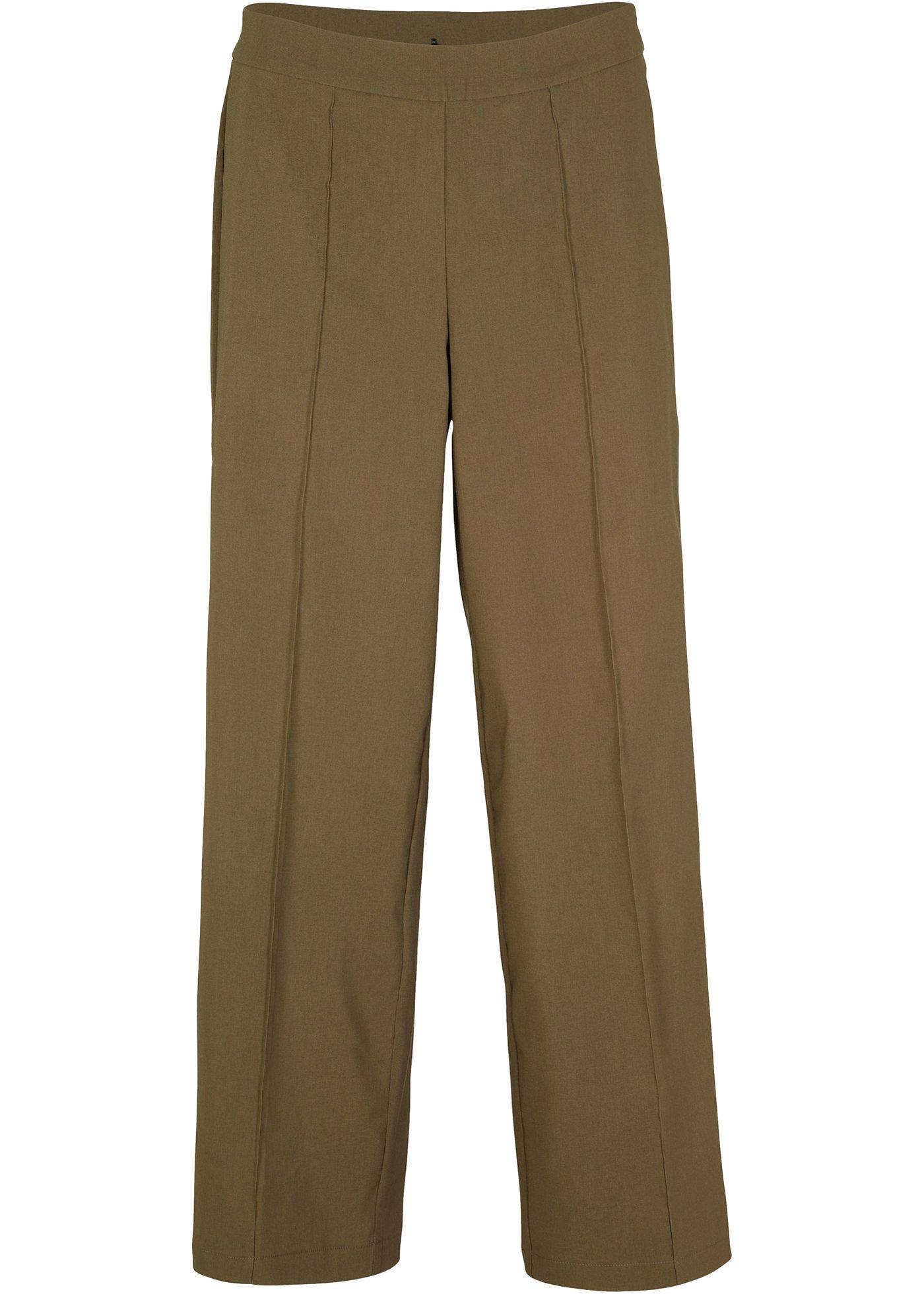 Pantalon extensible en bengaline avec jambes larges