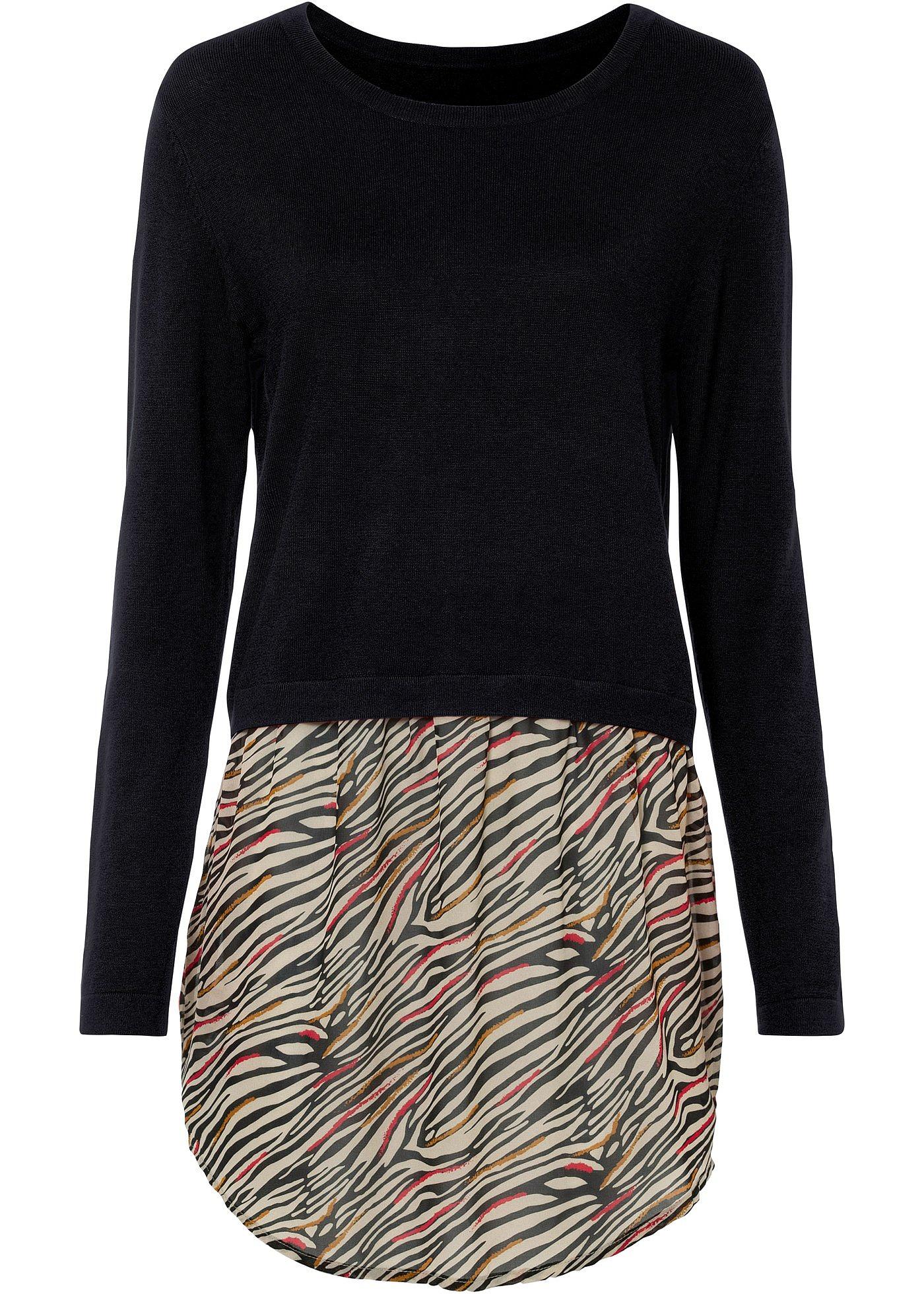 Pull avec empiècement jupe avec viscose