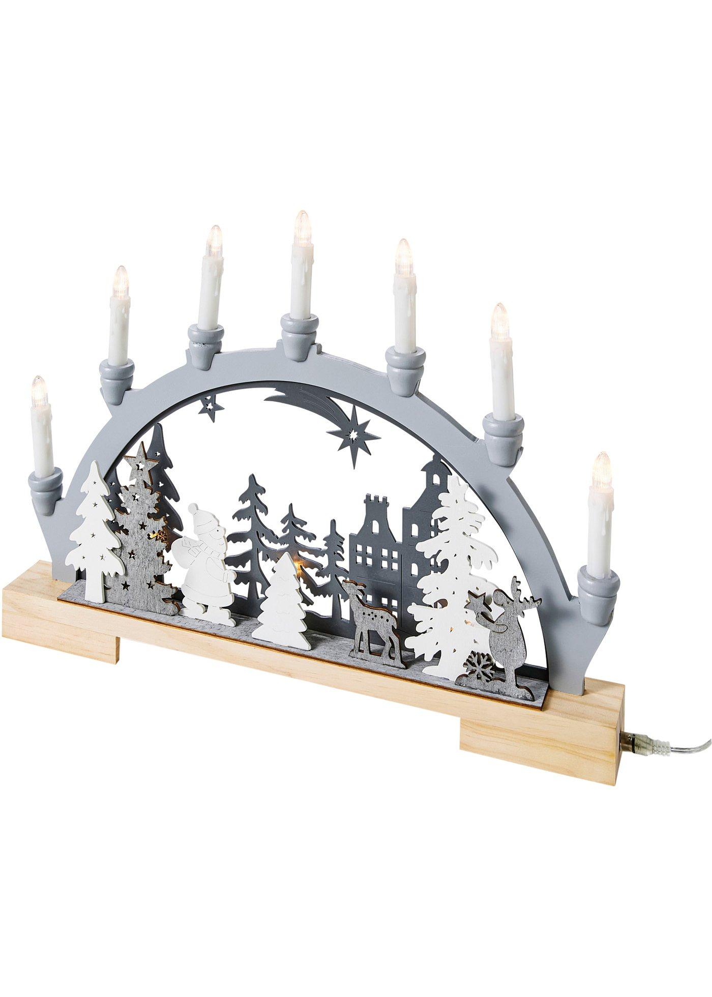 Objet déco LED arc lumineux avec décor hivernal