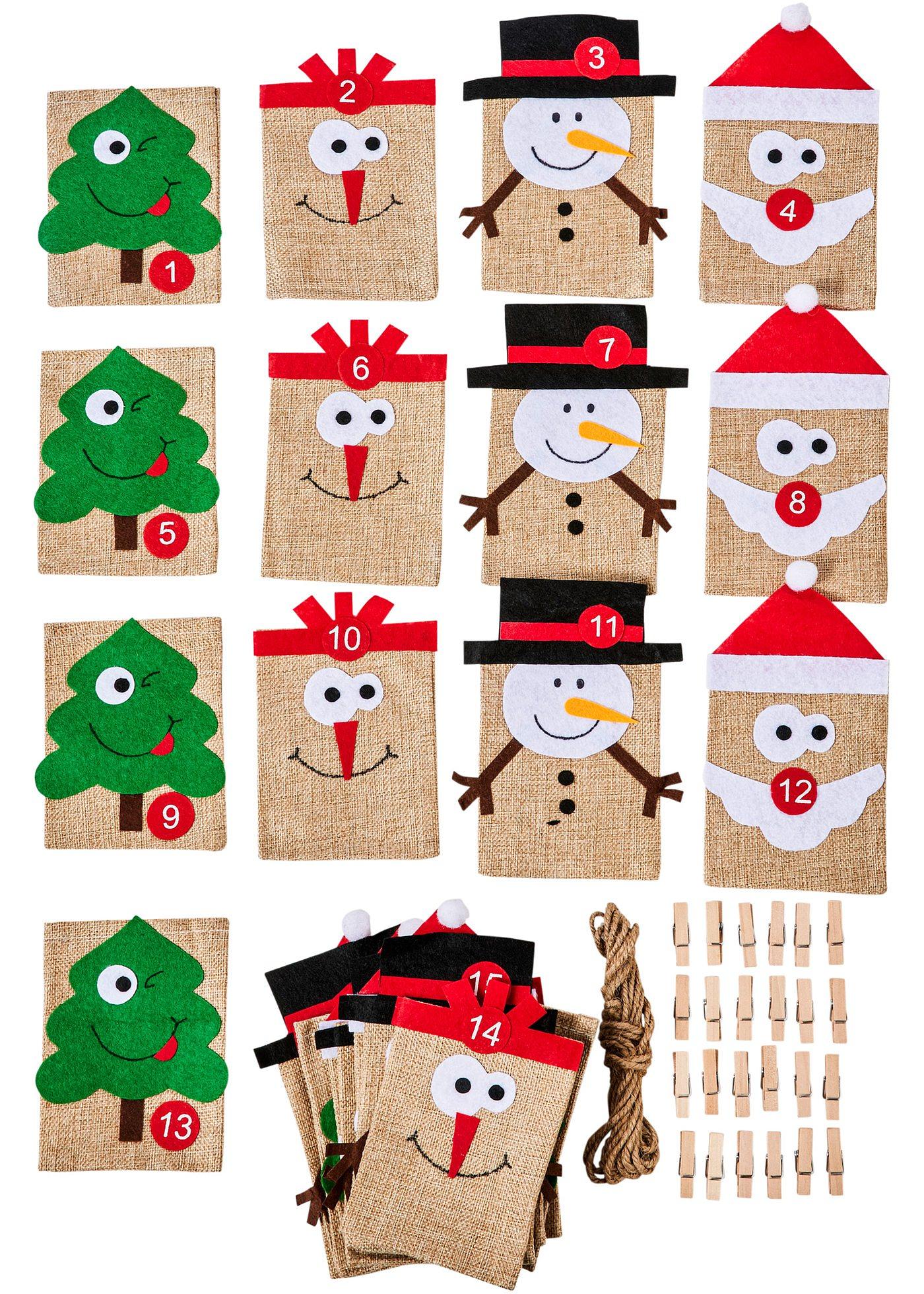 Calendrier de l'Avent avec pinces