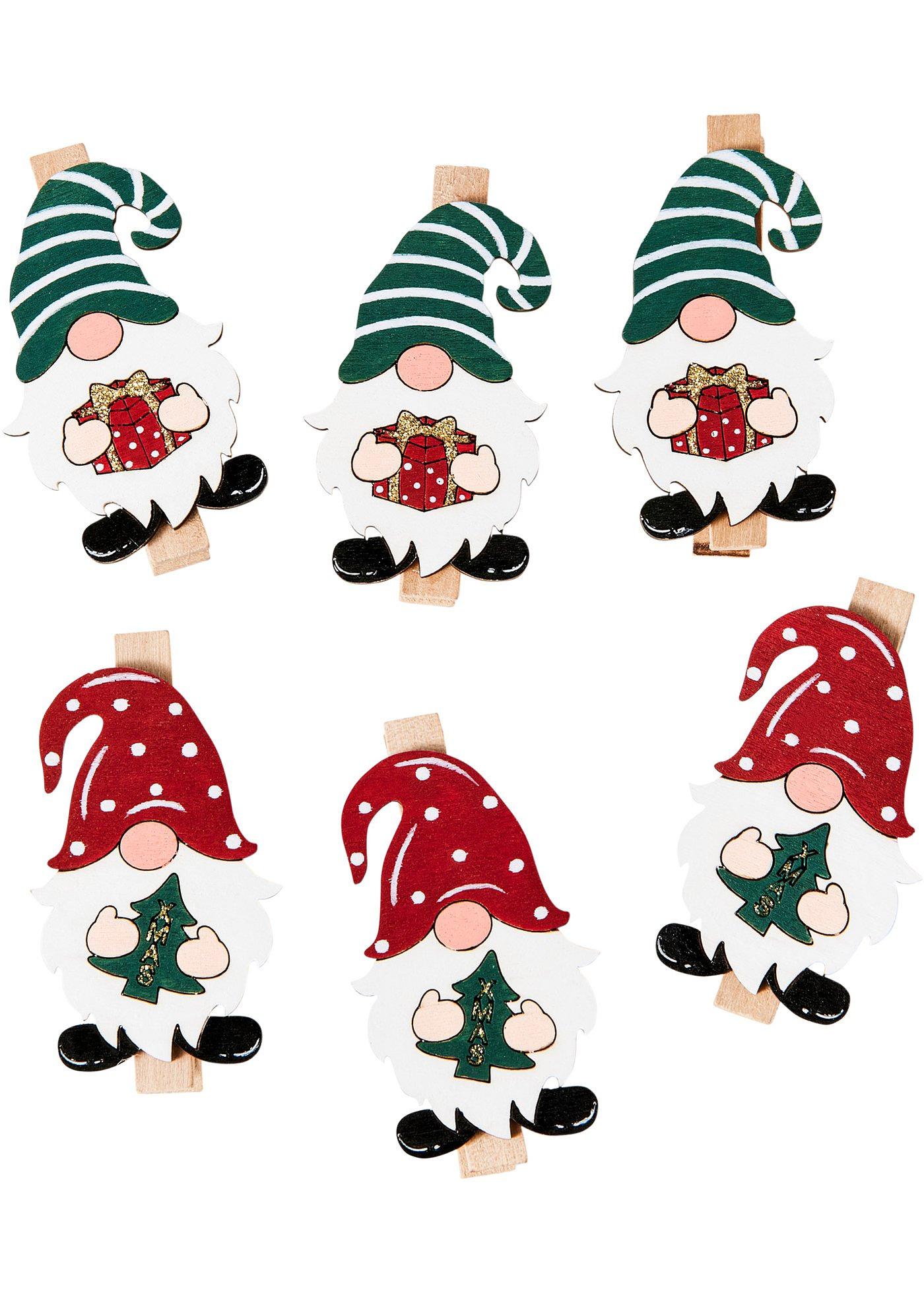 Lot de 6 pinces avec lutins