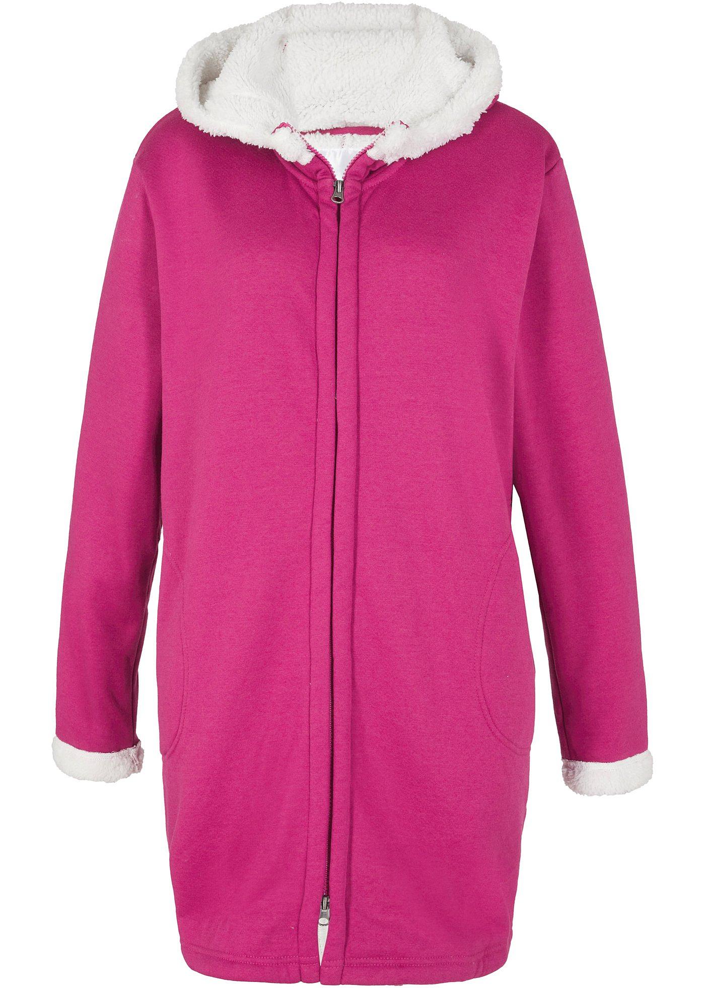 Veste sweat avec synthétique imitation fourrure peluche