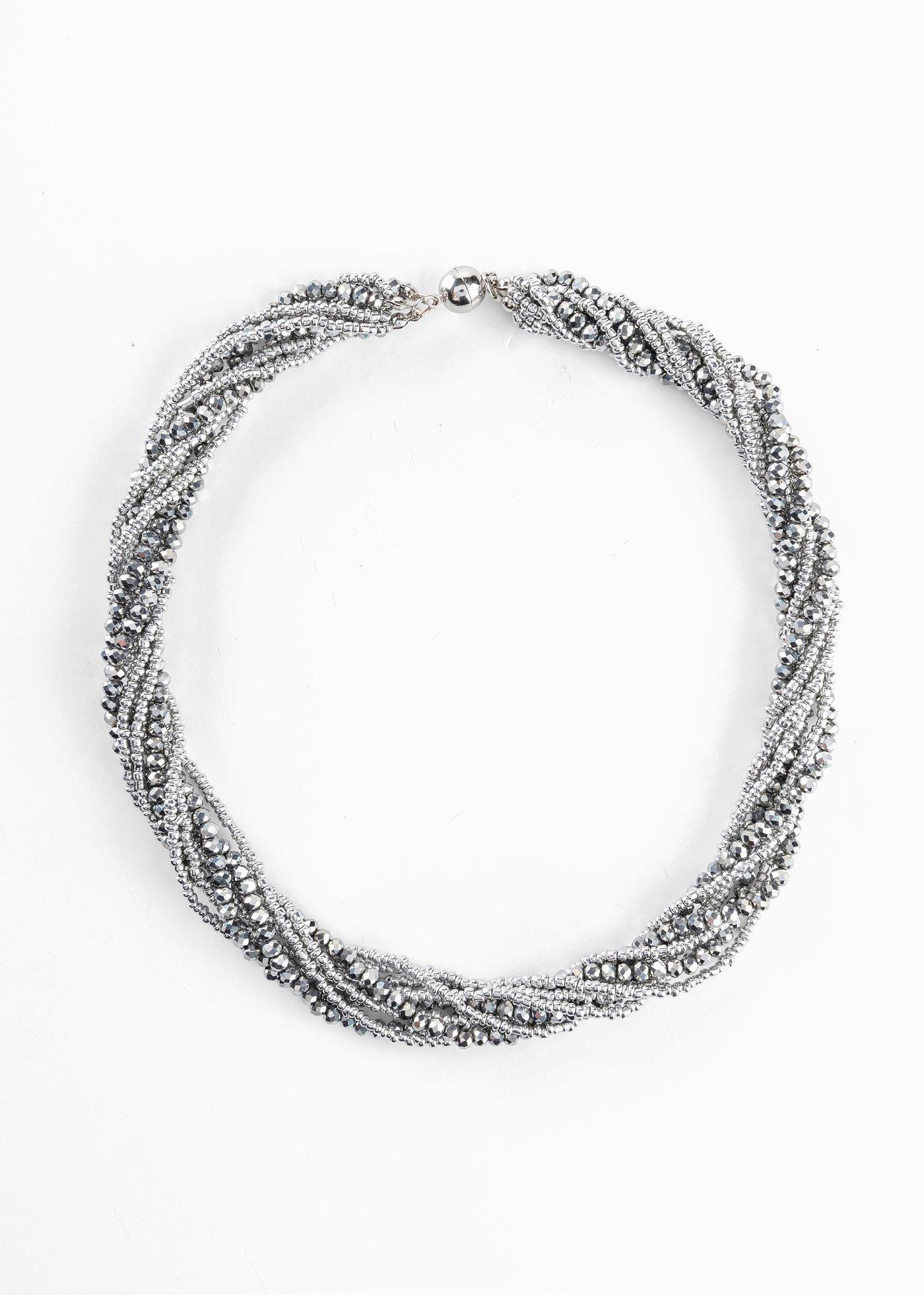 Collier multi rangs orné de pierres en verre