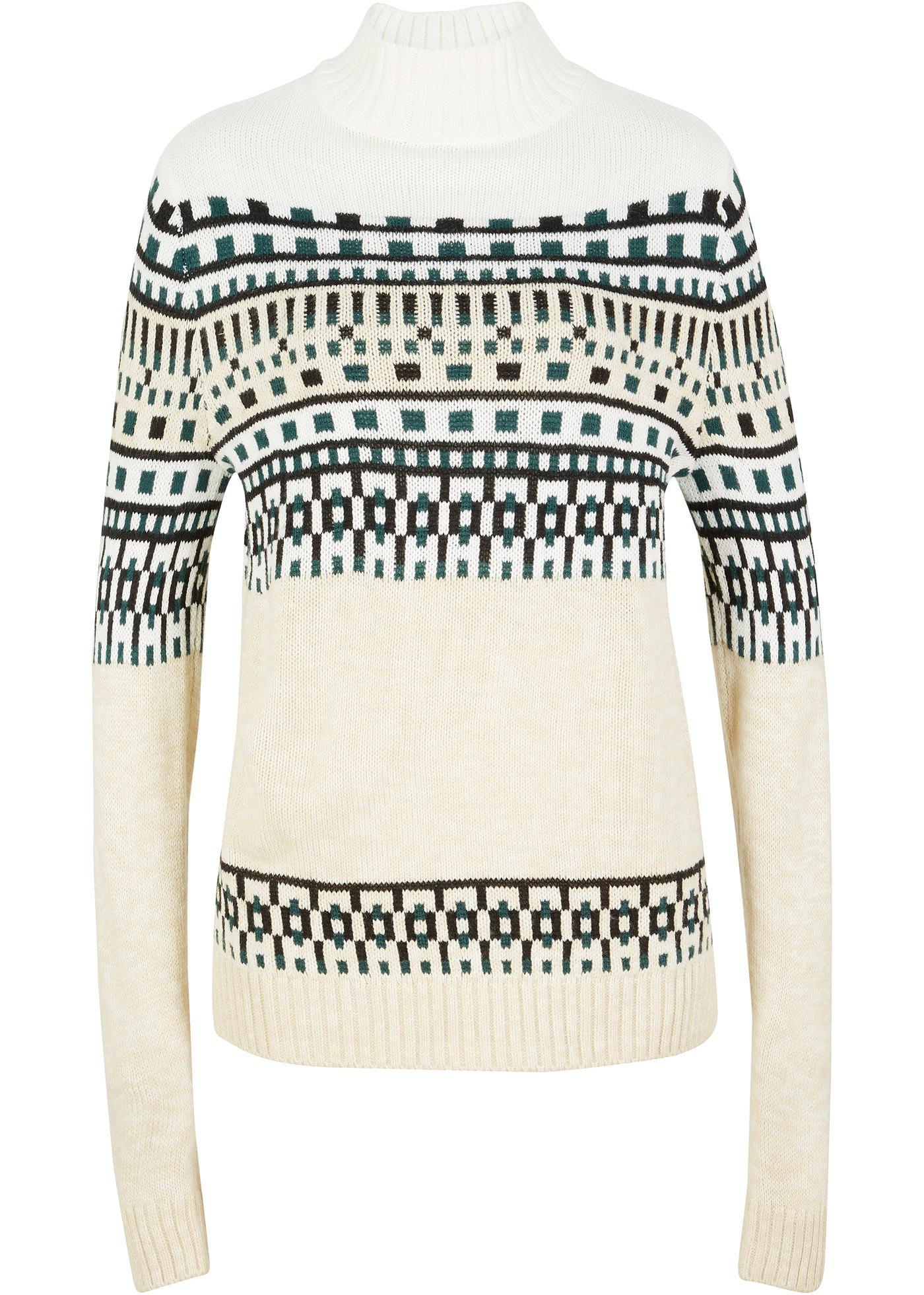 Pull court devant long derrière avec motif norvégien