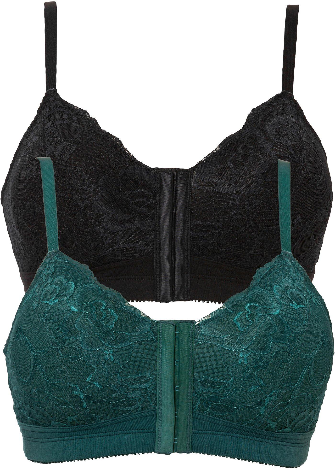 Lot de 2 soutiens-gorge fermeture devant sans armatures avec coton