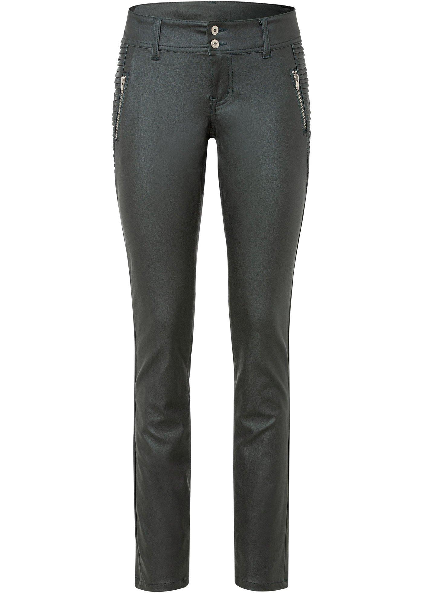 Pantalon synthétique imitation cuir style motard