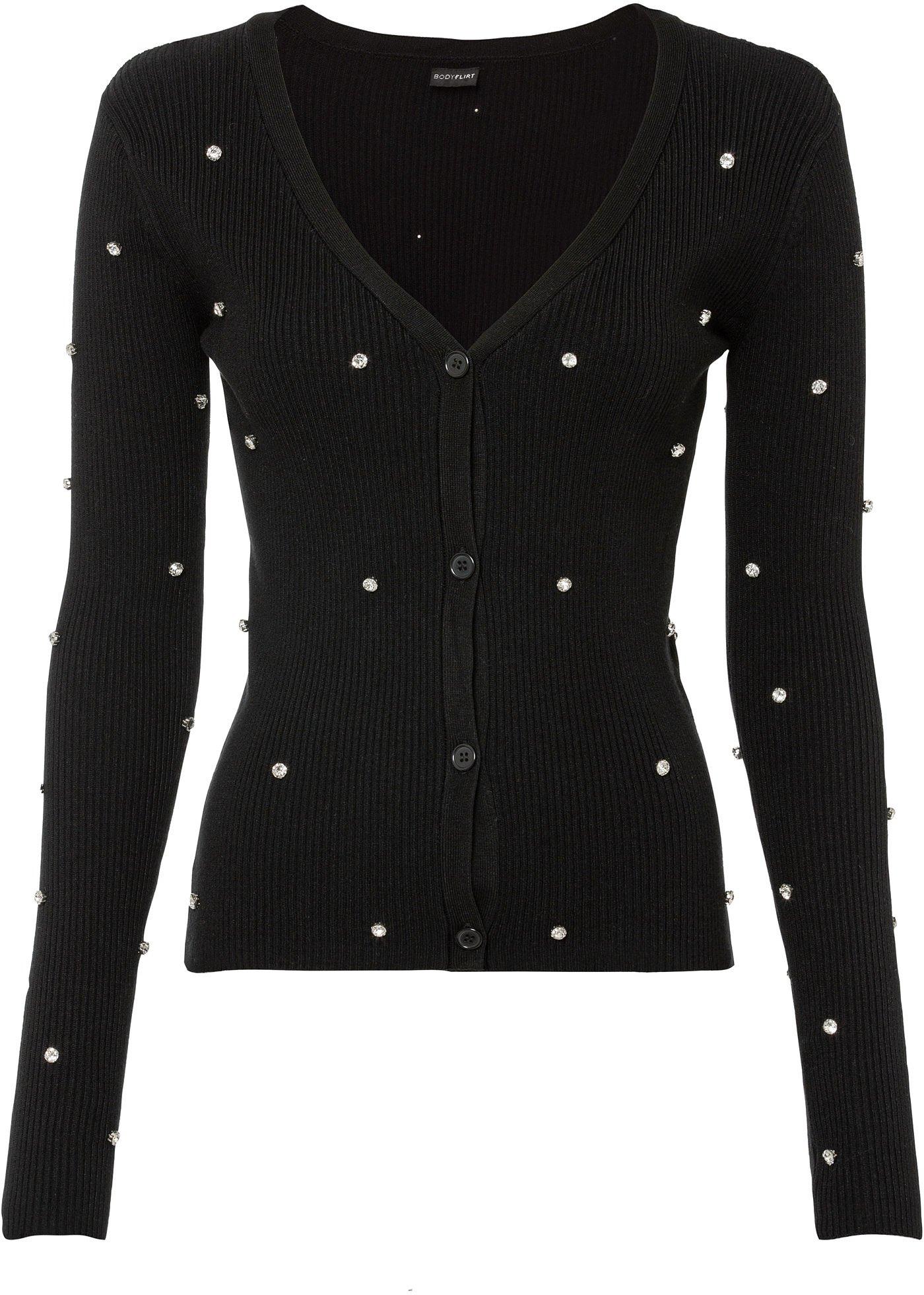 Gilet en maille avec strass appliqués en viscose durable