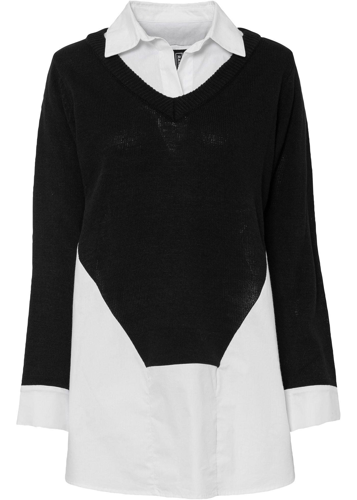 Pull avec empiècement chemisier