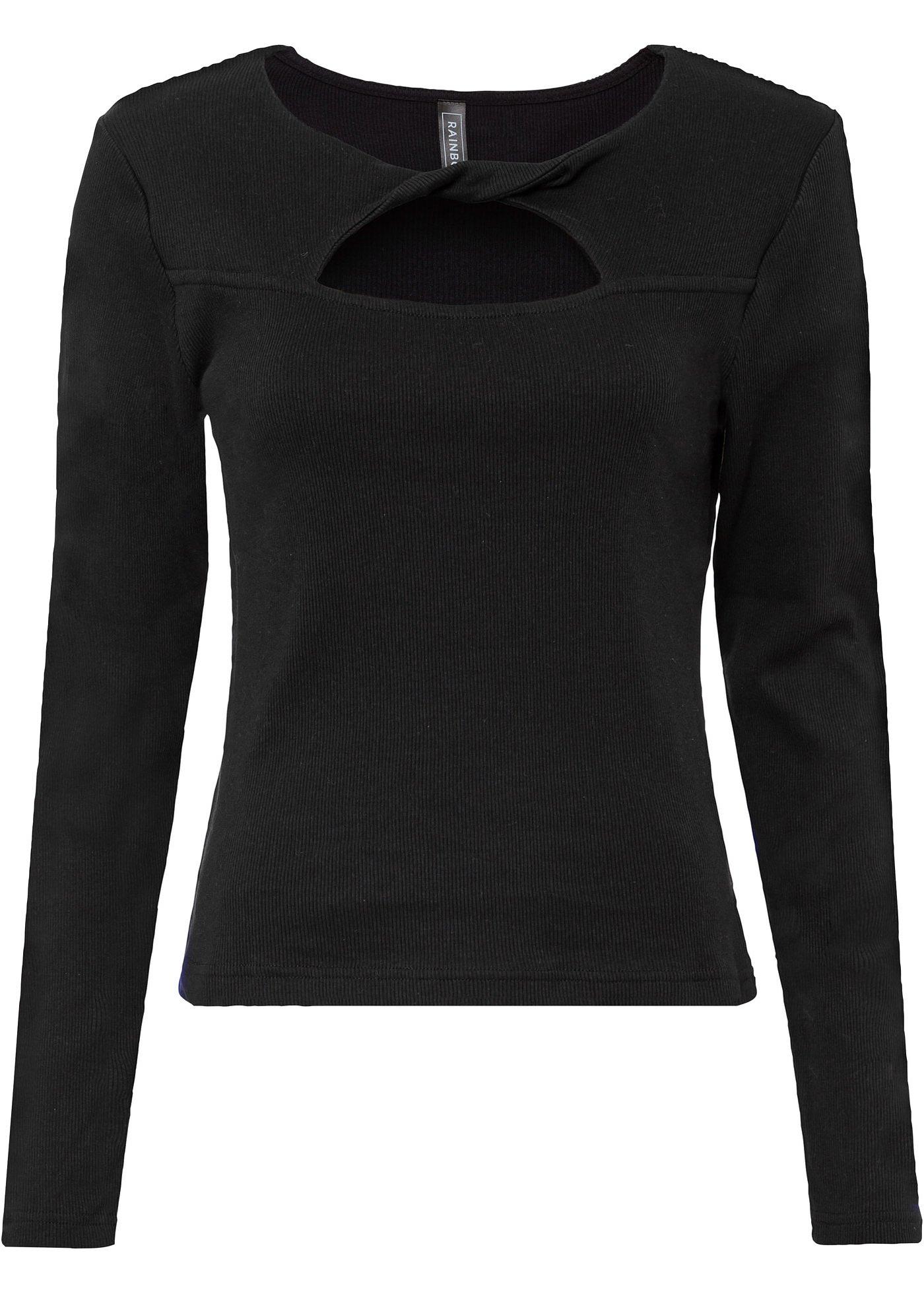 T-shirt côtelé avec découpe