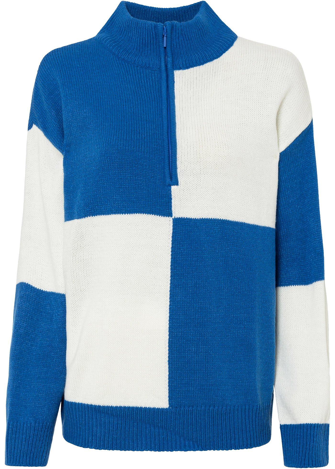 Pull en maille style color block