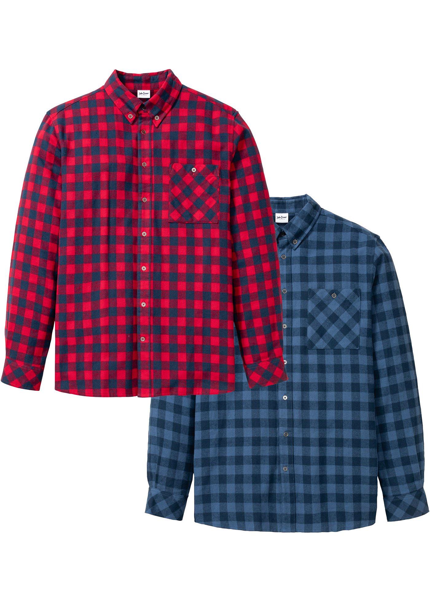 Lot de 2 chemises manches longues en flanelle