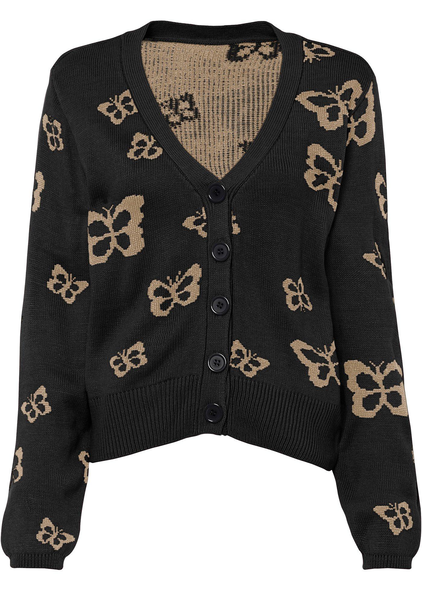 Gilet en maille avec motif papillon