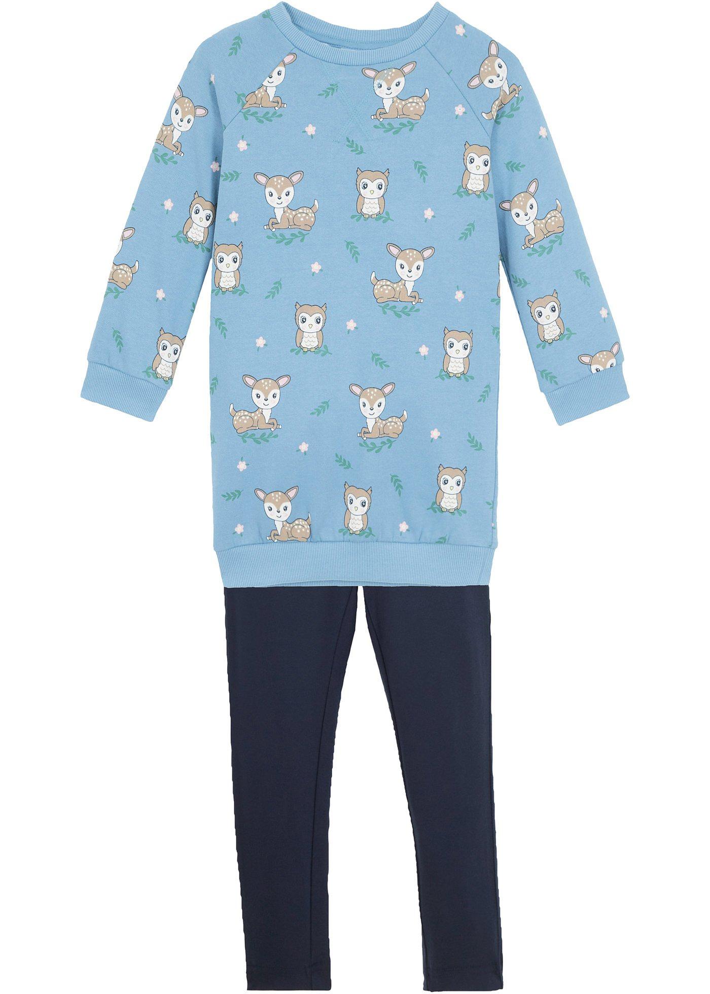 Robe en sweat + legging fille (Ens. 2 pces.)