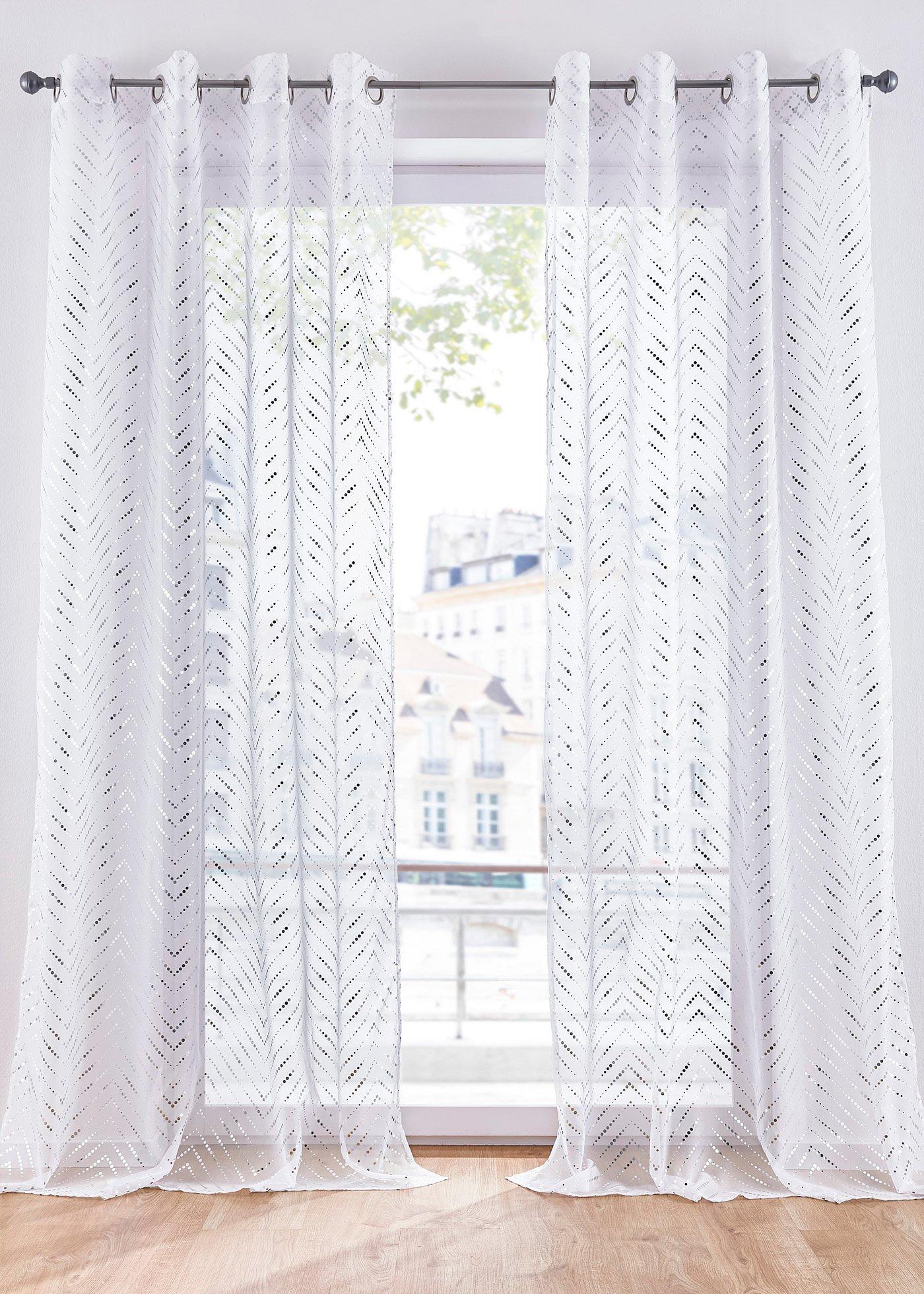 Voilage à imprimé brillant (1 pce.)