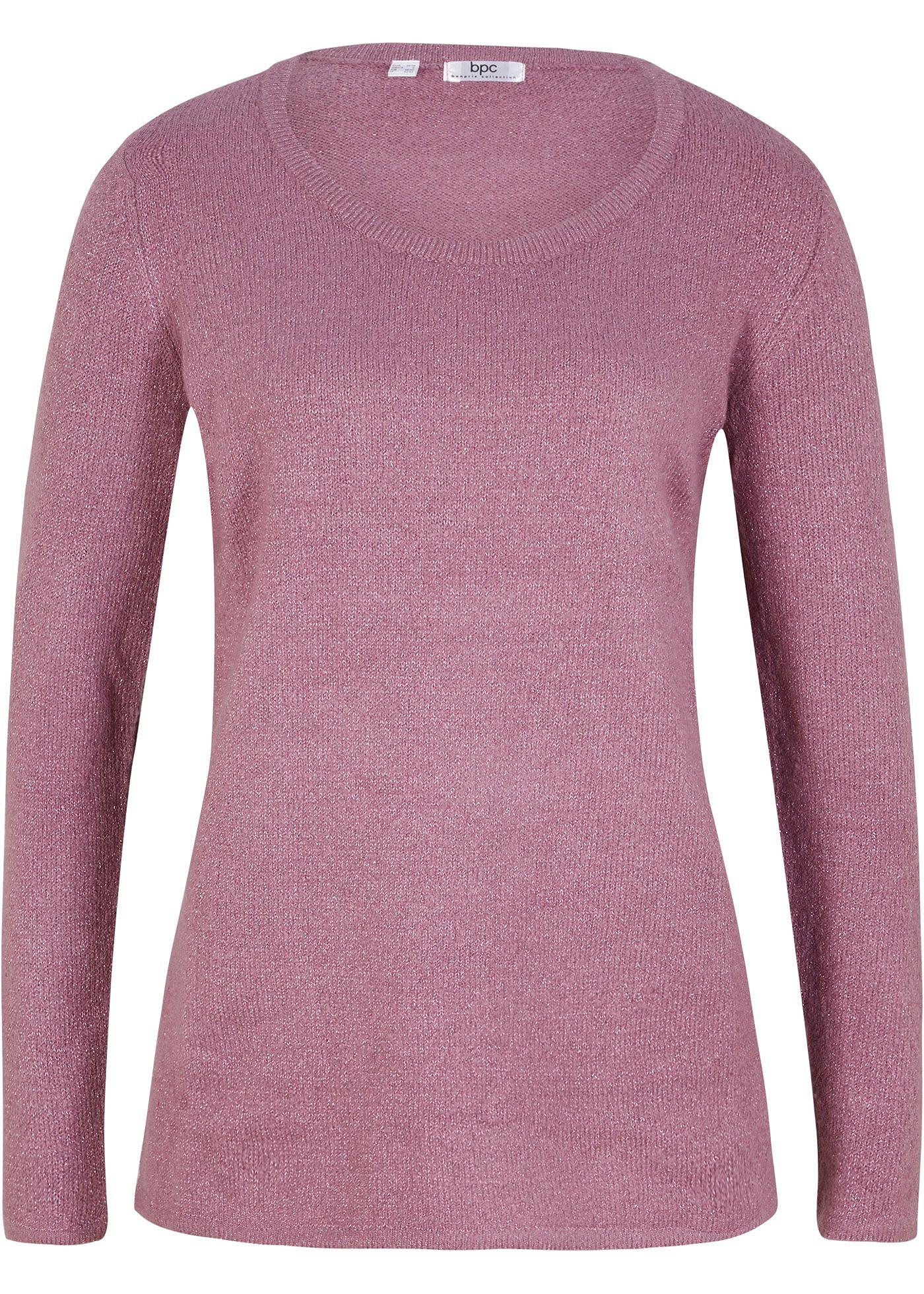 Pull à manches longues avec fil métallisé