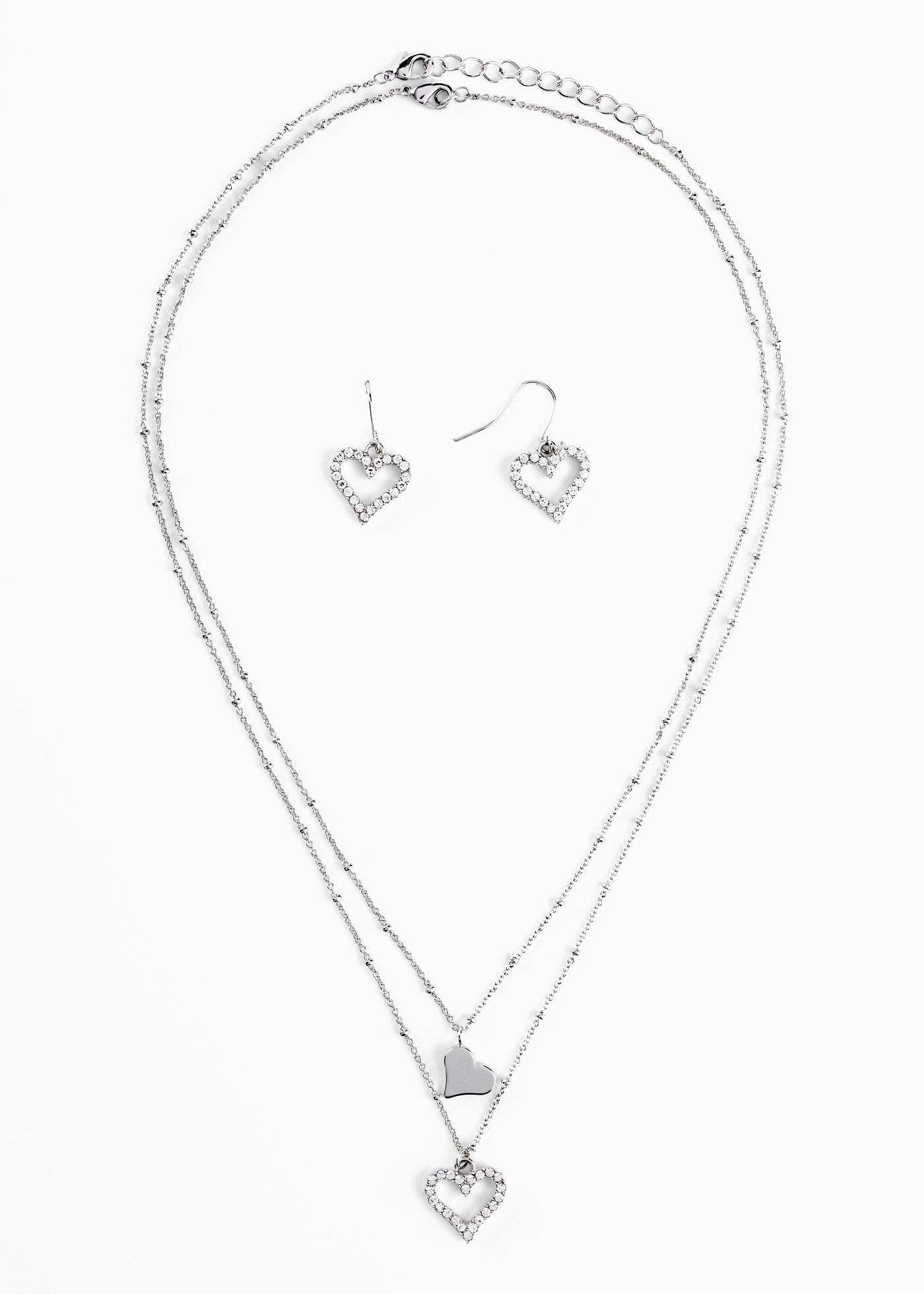 Colliers, boucles d'oreilles (Ens. 4 pces.)