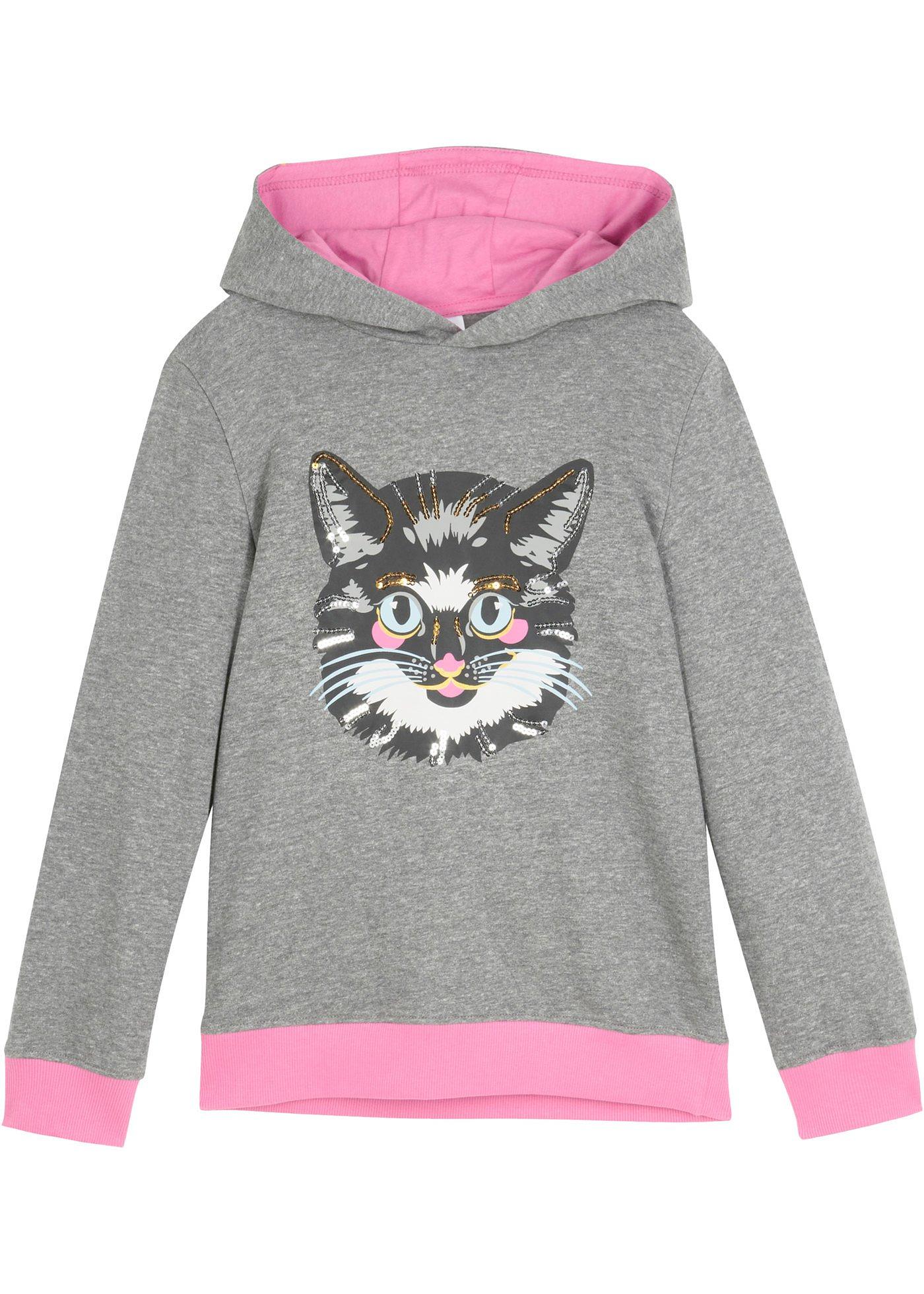 Sweat-shirt à capuche fille avec paillettes