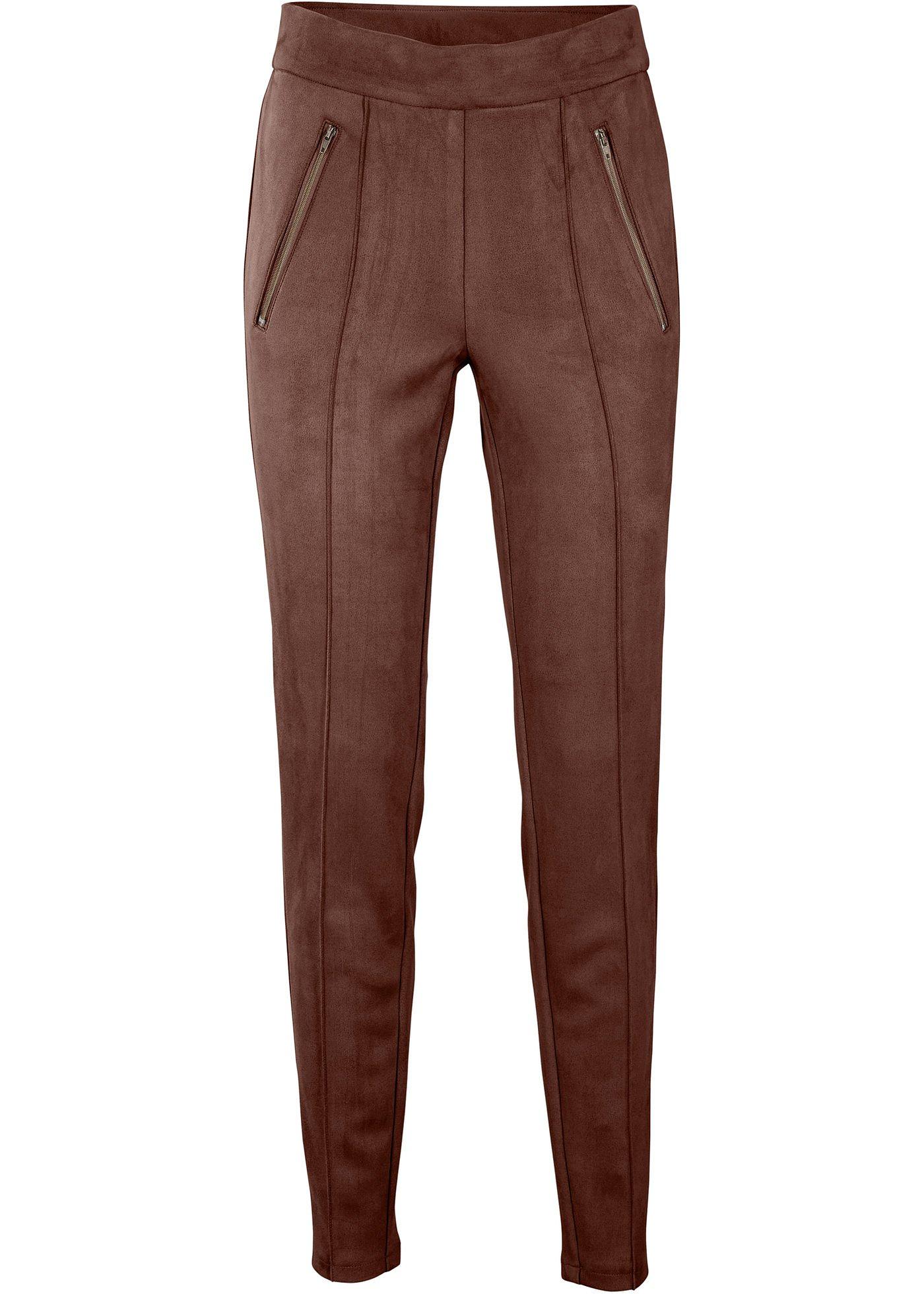 Pantalon synthétique imitation cuir velours avec stretch et taille confortable