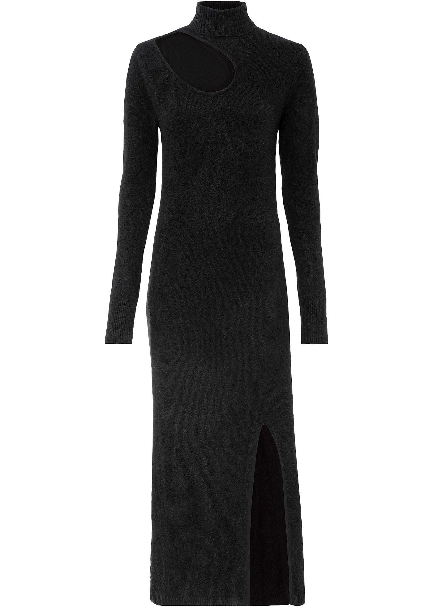 Robe longue en maille avec découpes