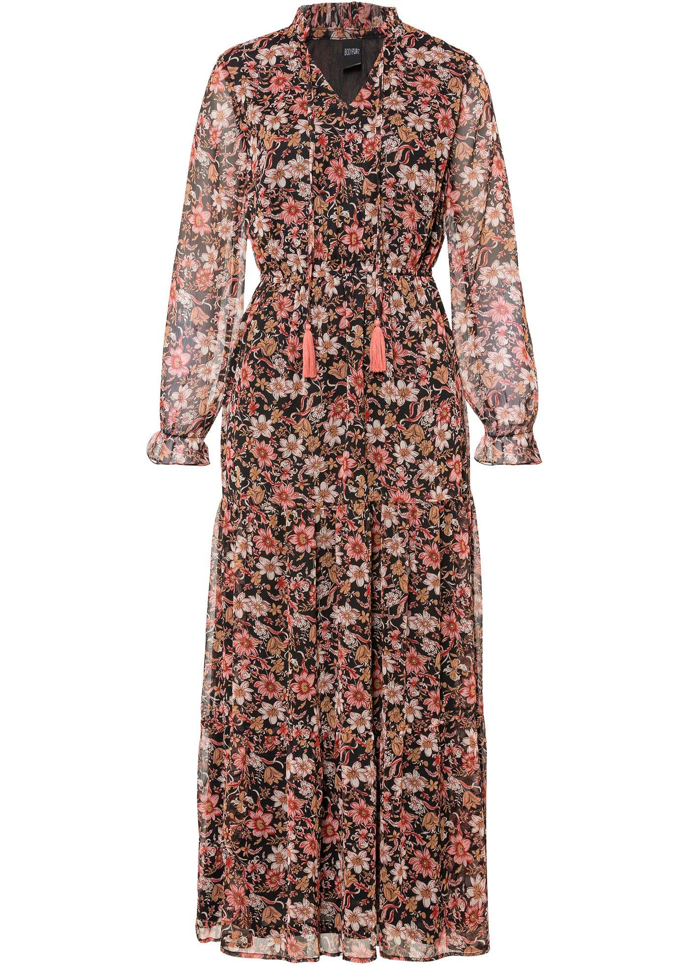 Robe longue imprimée en polyester recyclé