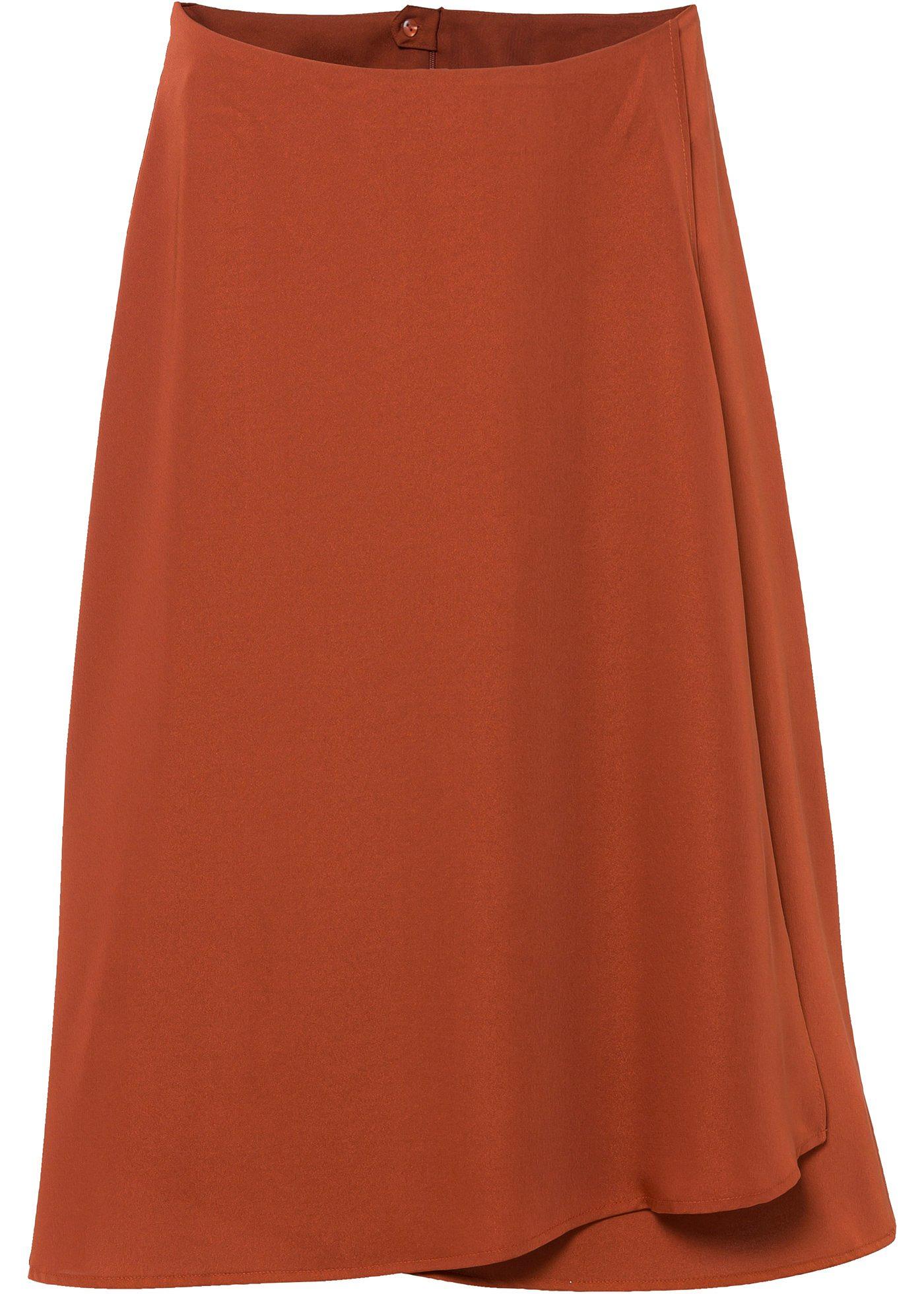 Jupe midi en satin en polyester recyclé