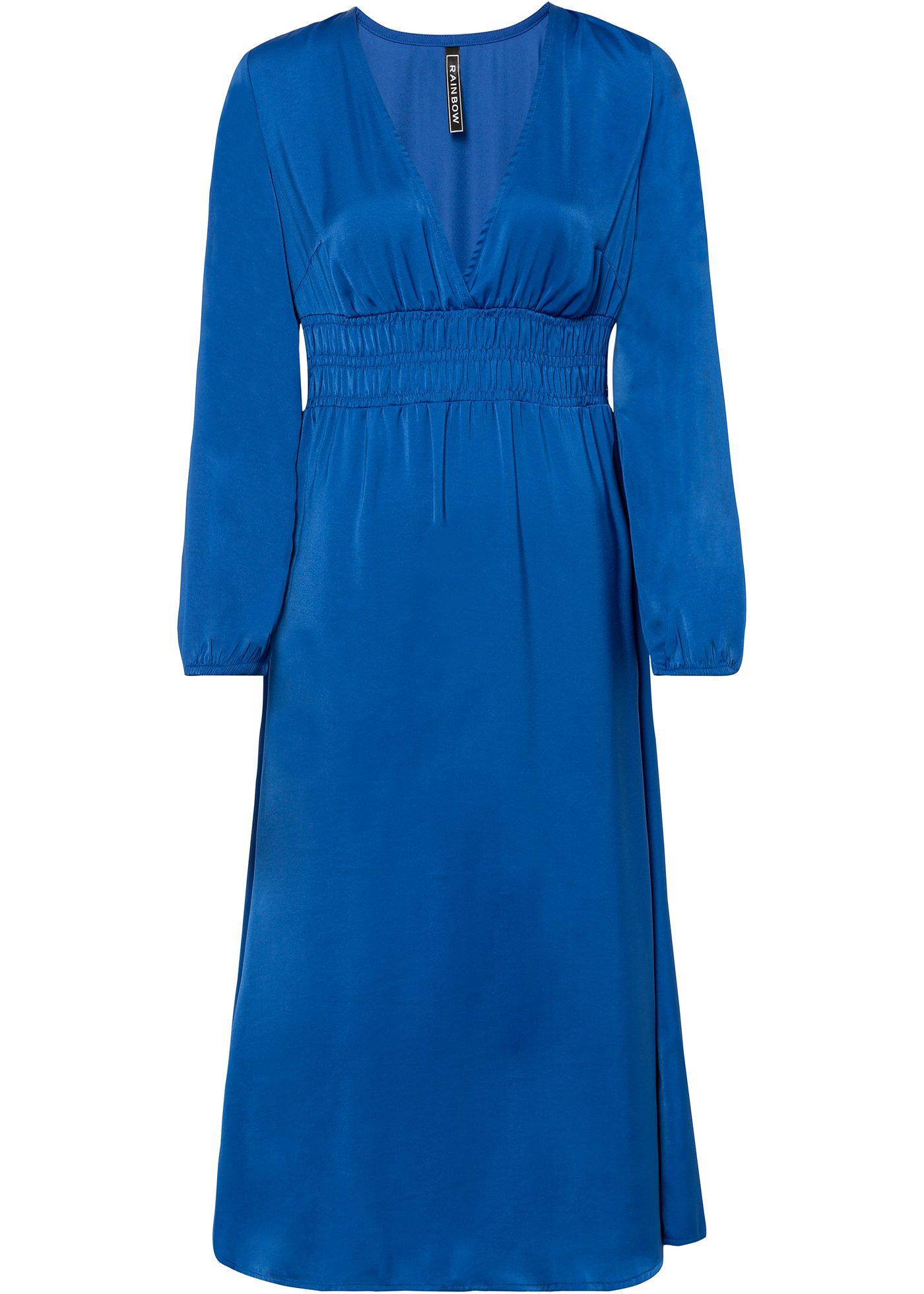 Robe longue en satin avec smock