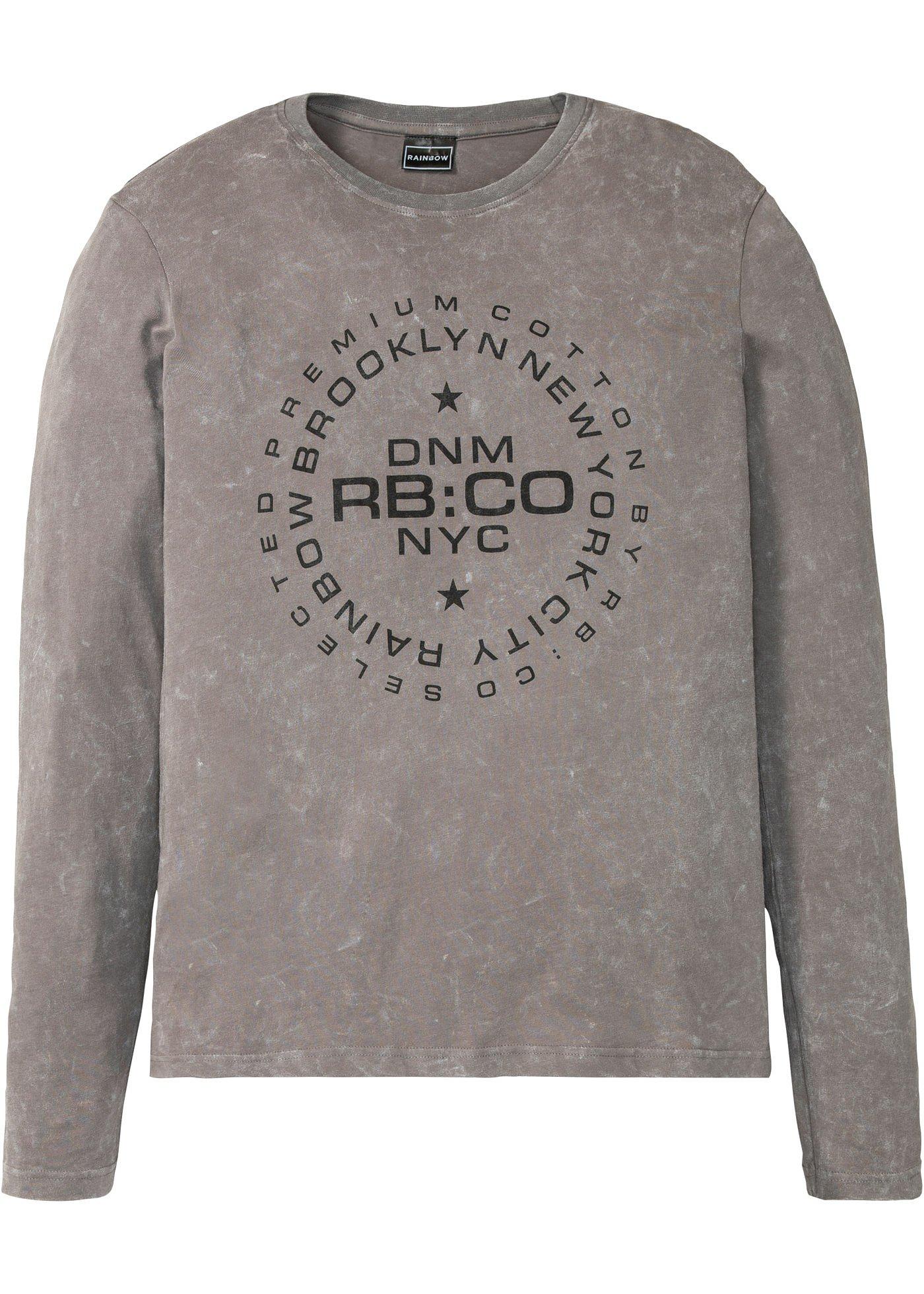 T-shirt manches longues en coton doux sur la peau, Slim Fit