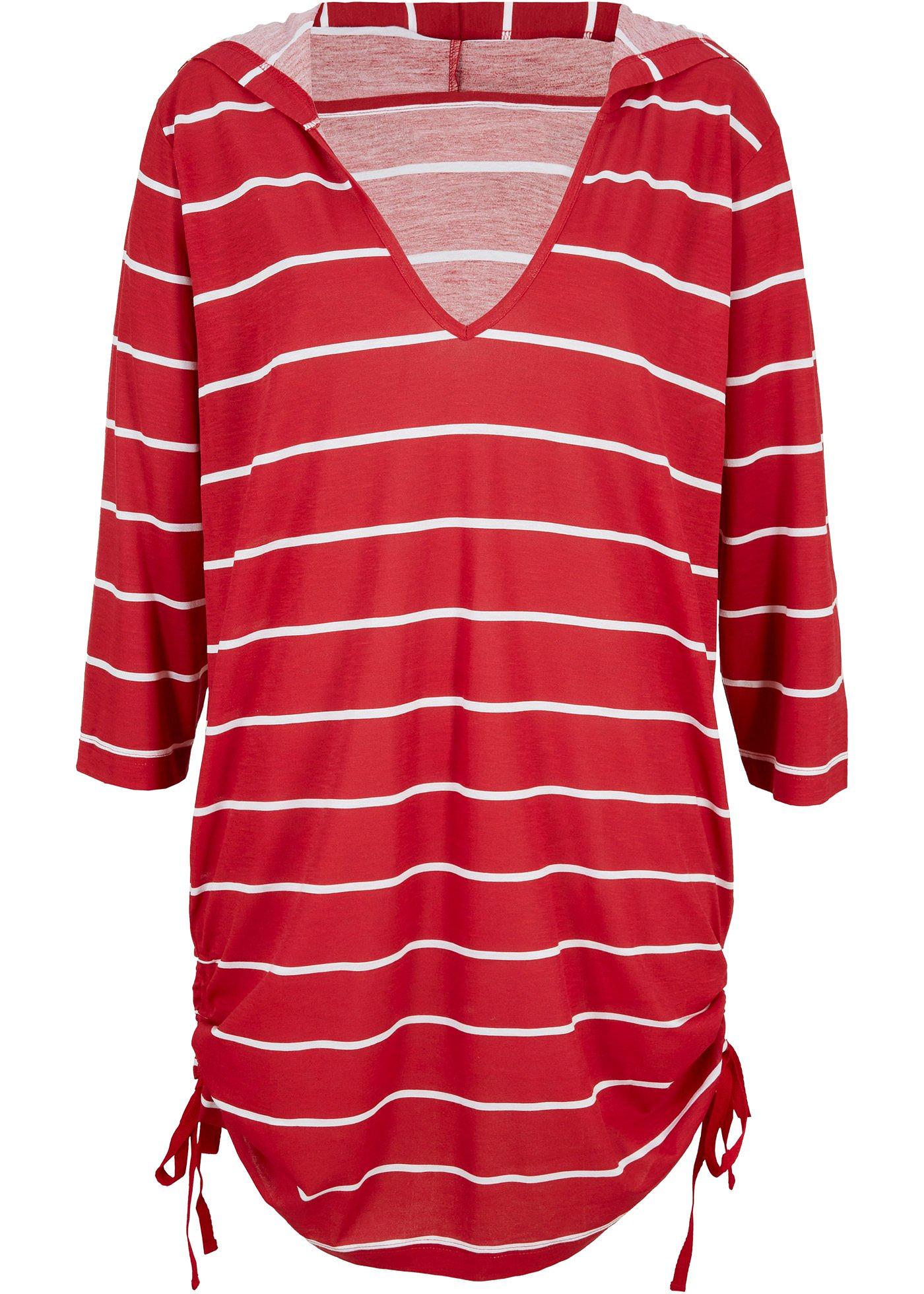 T-shirt long de plage à capuche