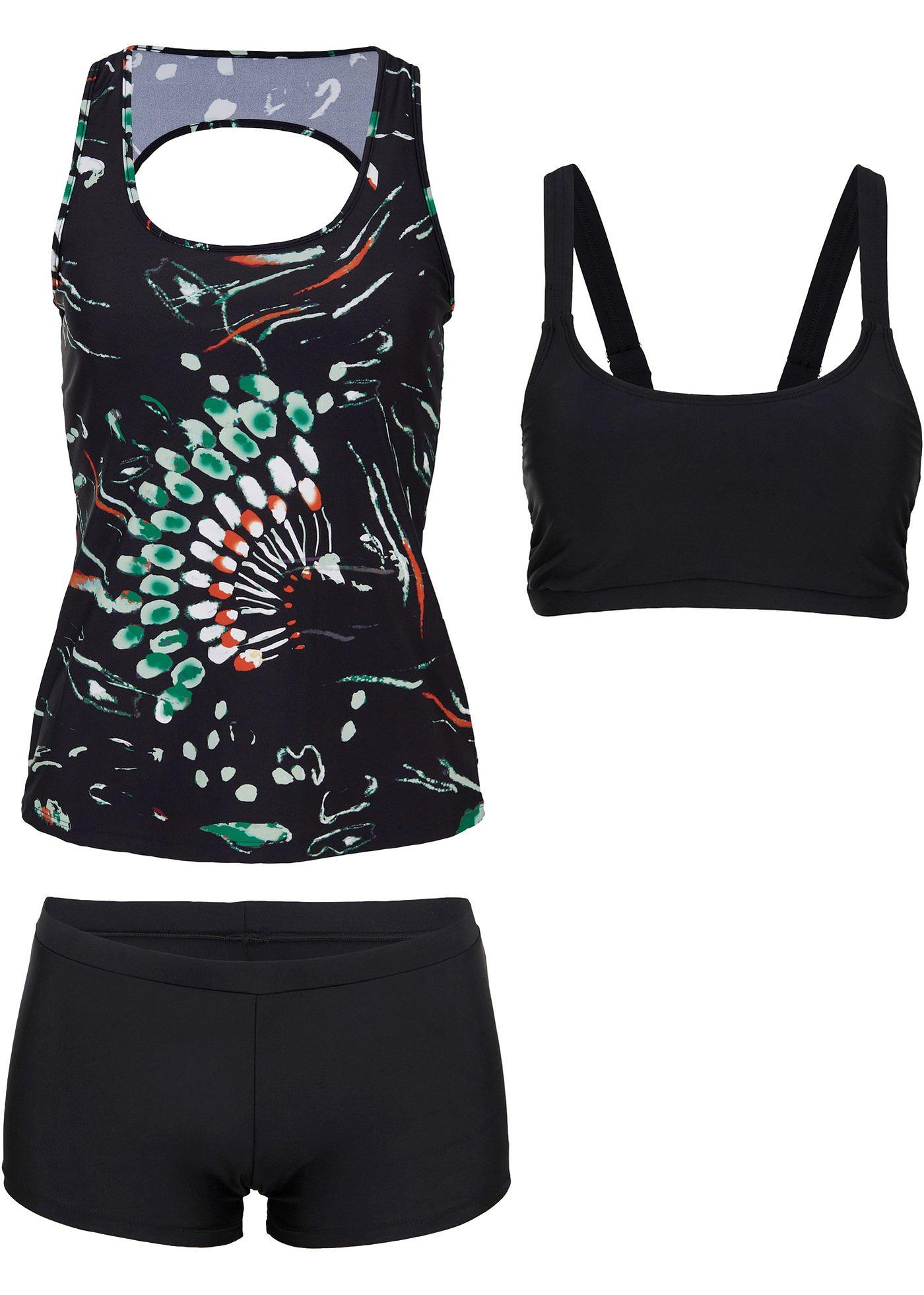 Tankini et haut de bikini (Ens. 3 pces.)