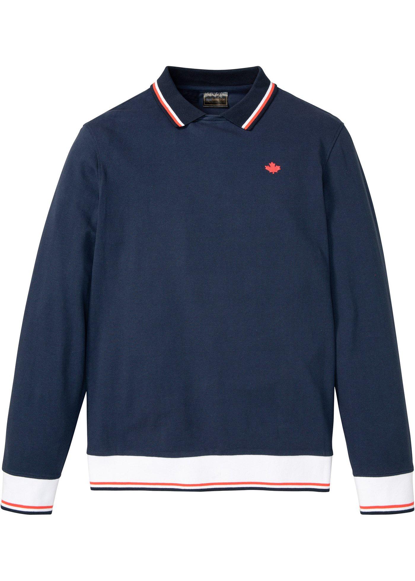 Polo manches longues avec bordures