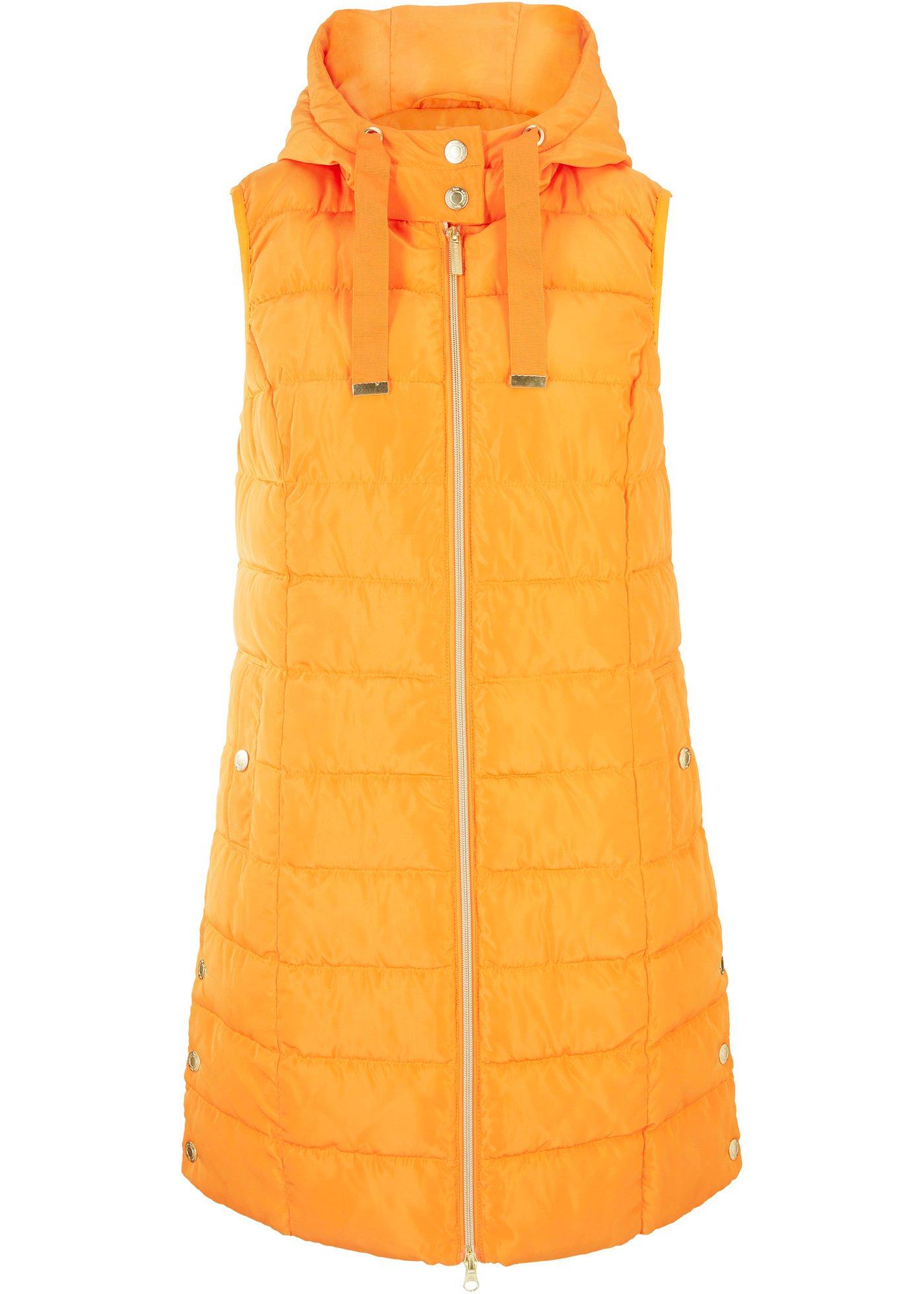 Gilet long sans manches matelassé brillant