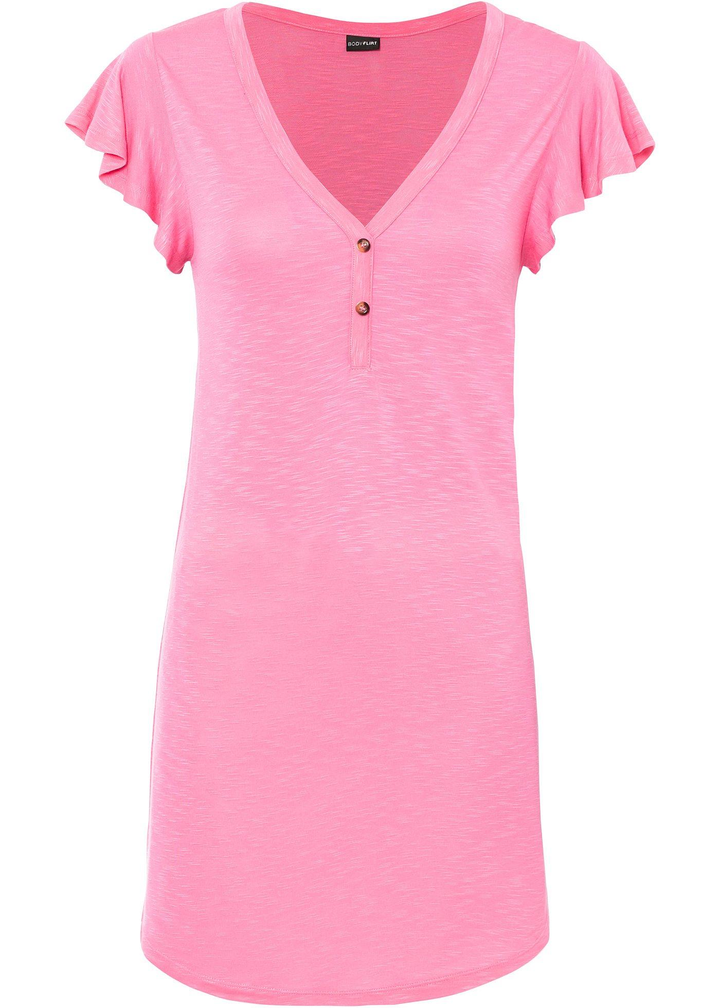 T-shirt long avec boutons