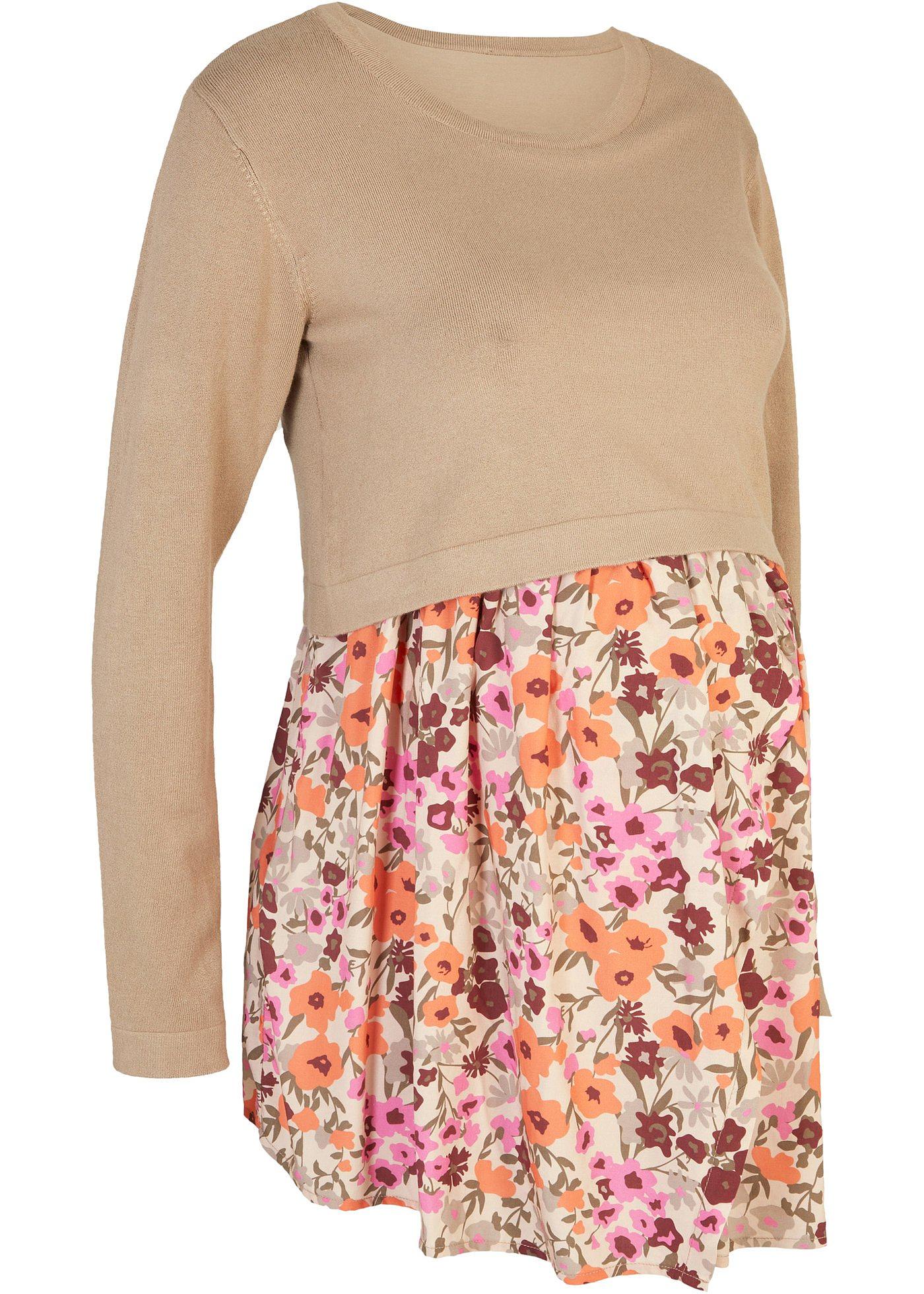 Pull de grossesse 2 en 1 avec empiècement chemisier