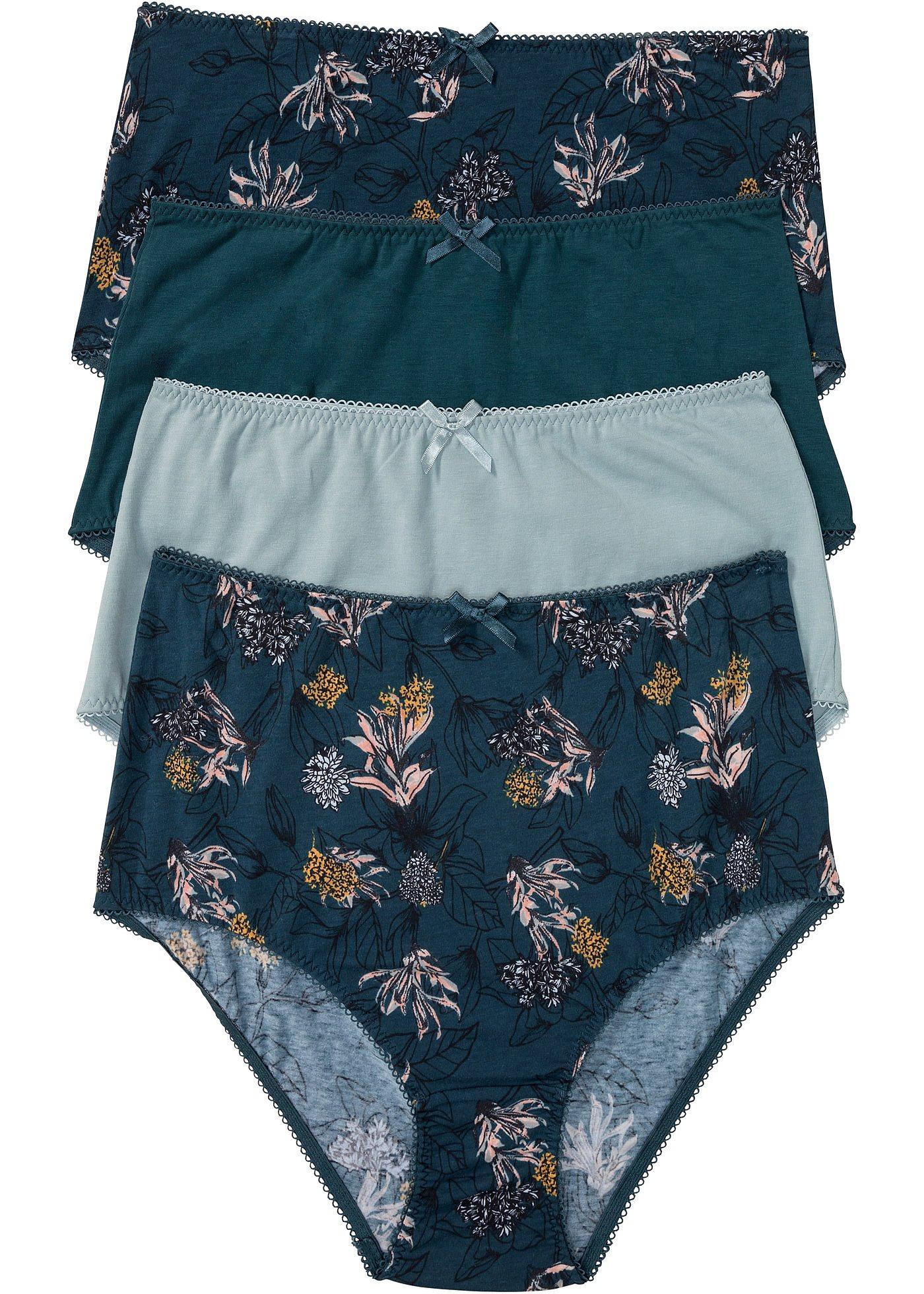 Lot de 4 slips taille haute coton