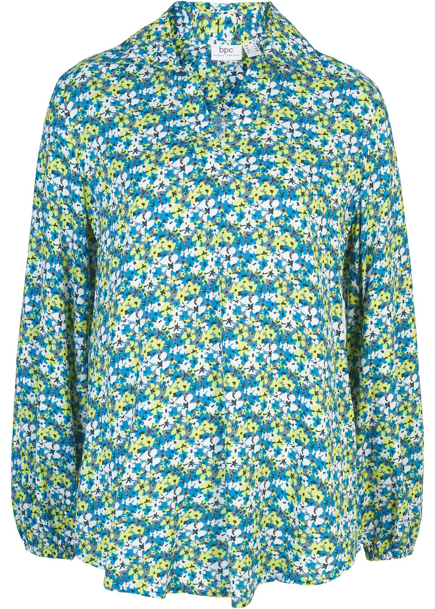 Tunique imprimée en viscose avec col polo