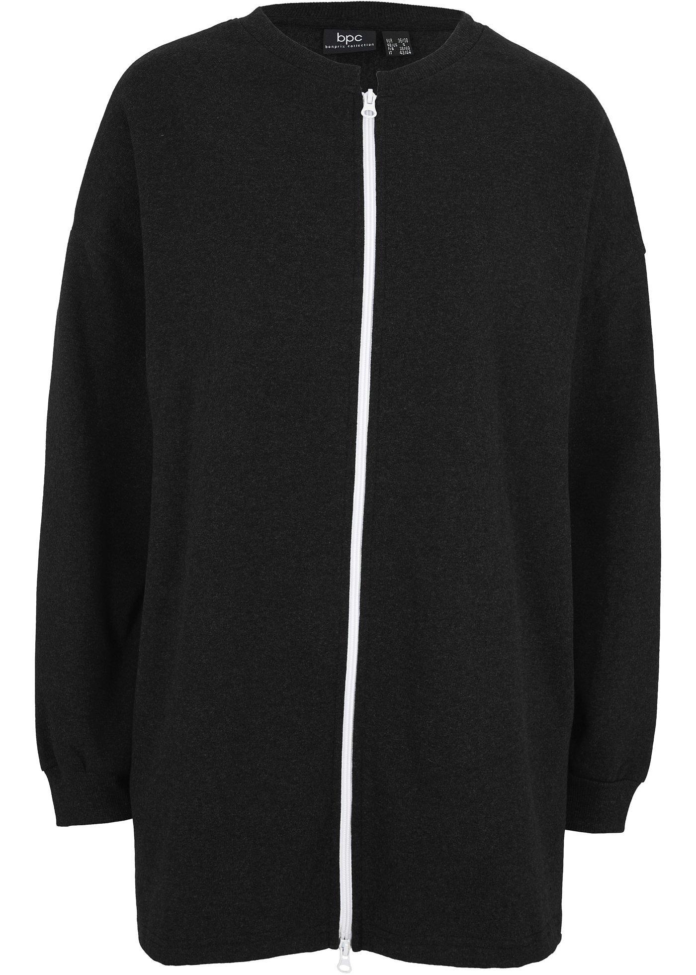 Gilet sweat style cocooning avec longues fentes sur les côtés