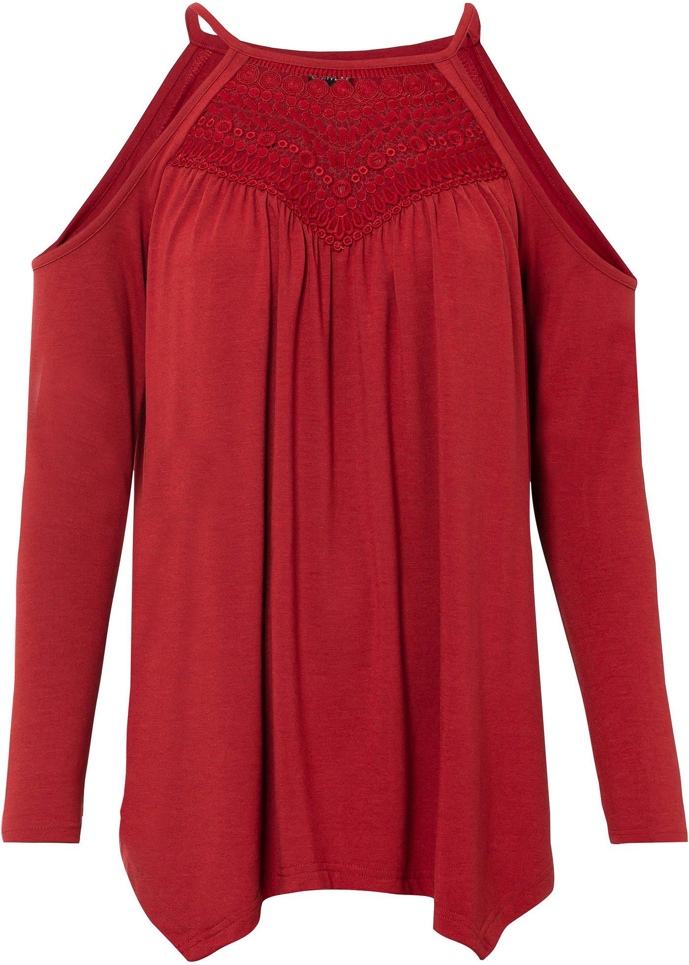 T-shirt à épaules dénudées avec détail crochet