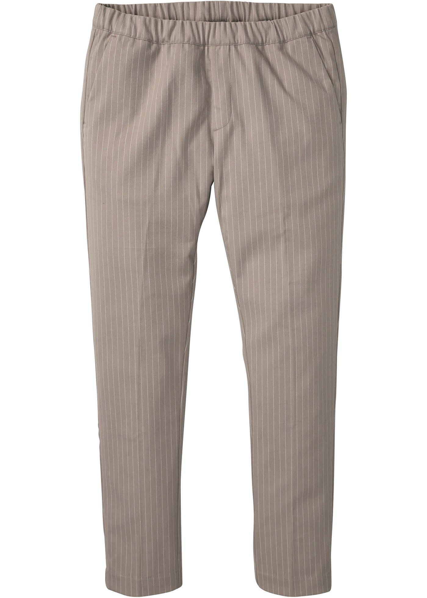 Pantalon chino taille extensible avec fines rayures Regular Fit, Tapered