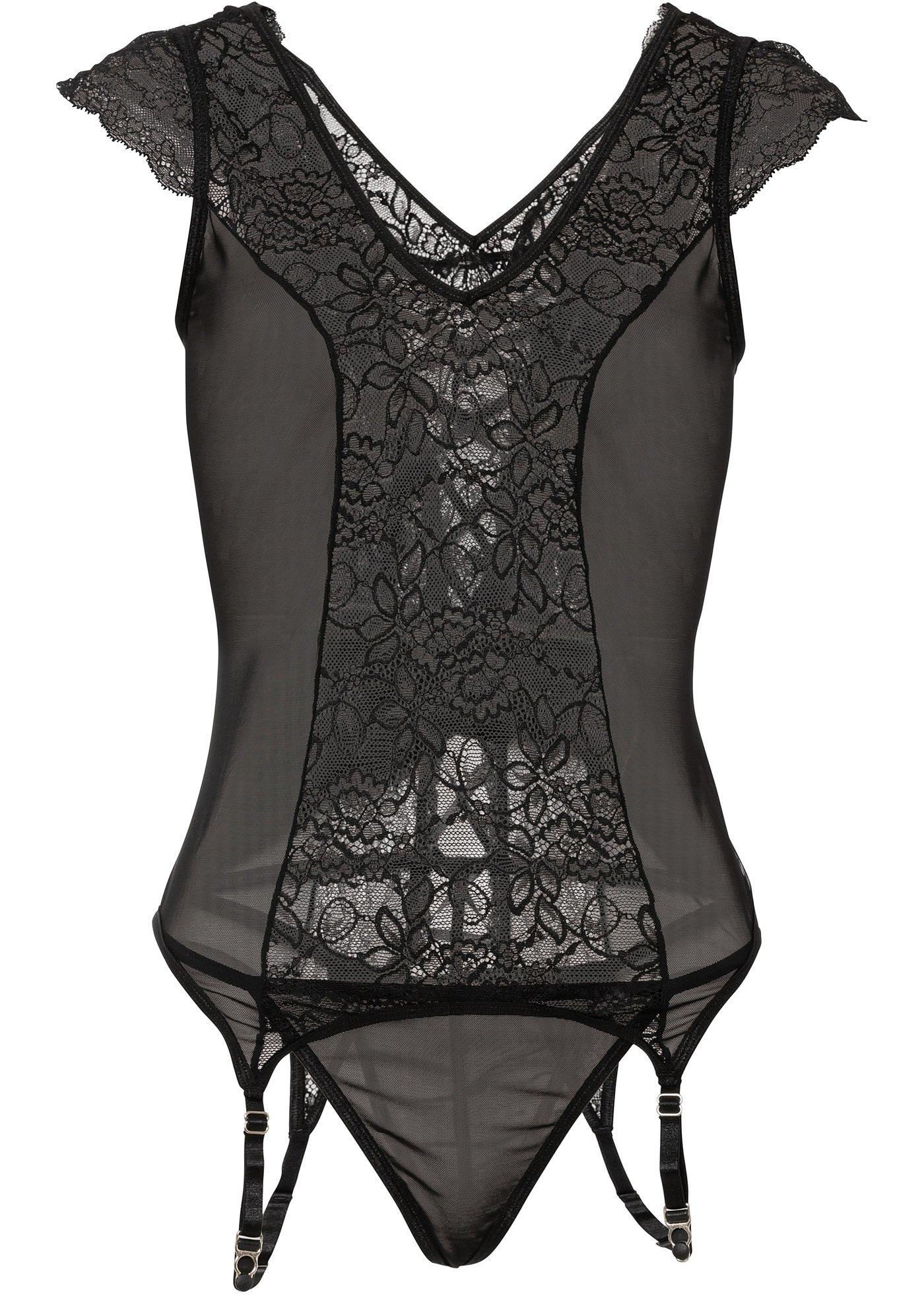 Top porte-jarretelles et string (Ens. 2 pces.)