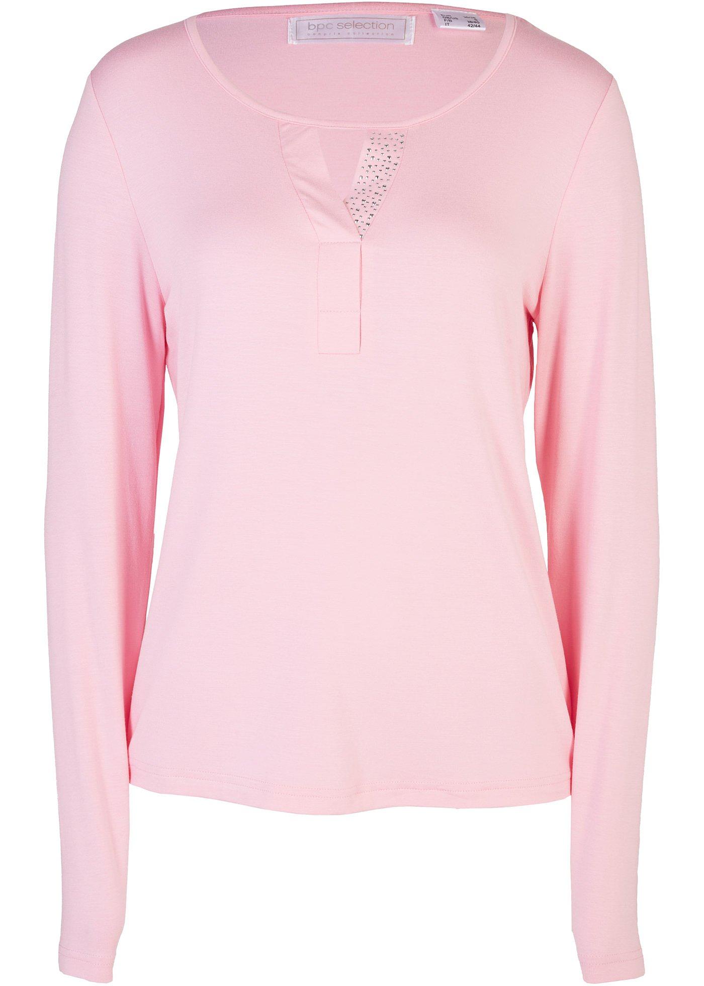 T-shirt manches longues avec pierres brillantes