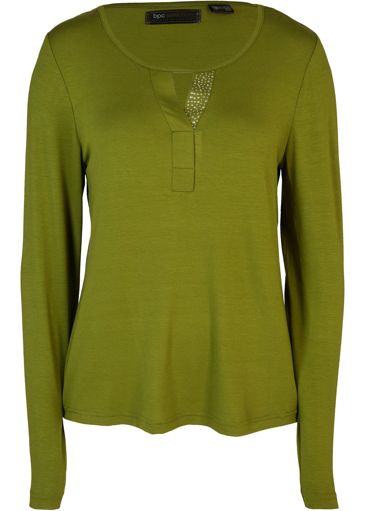 T-shirt manches longues avec pierres brillantes