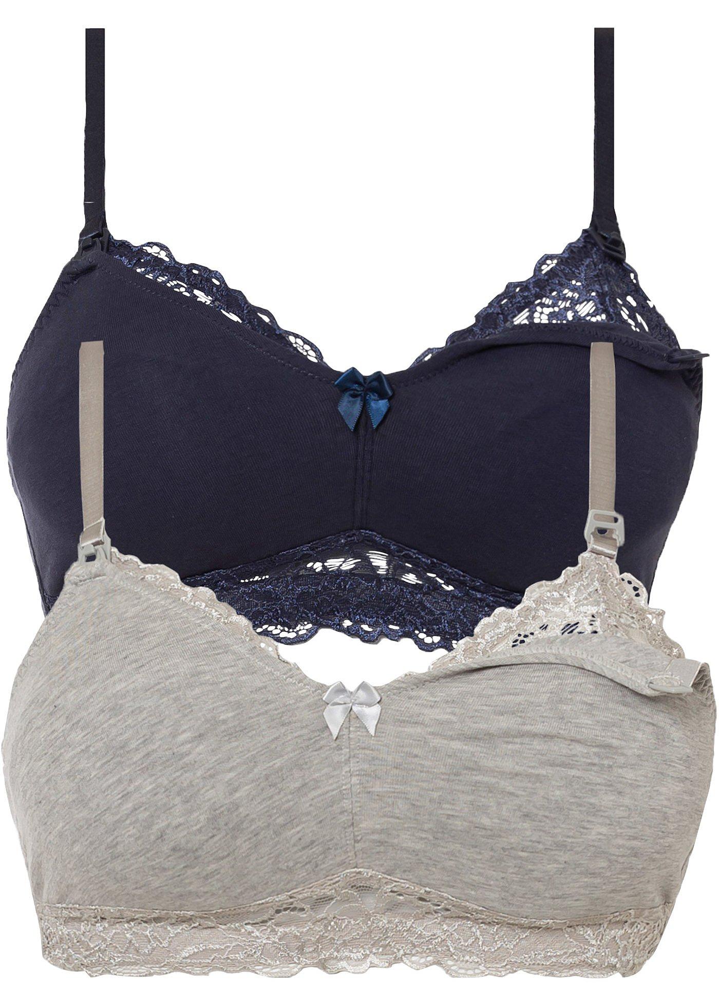 Lot de 2 soutiens-gorge d'allaitement sans armatures avec coton