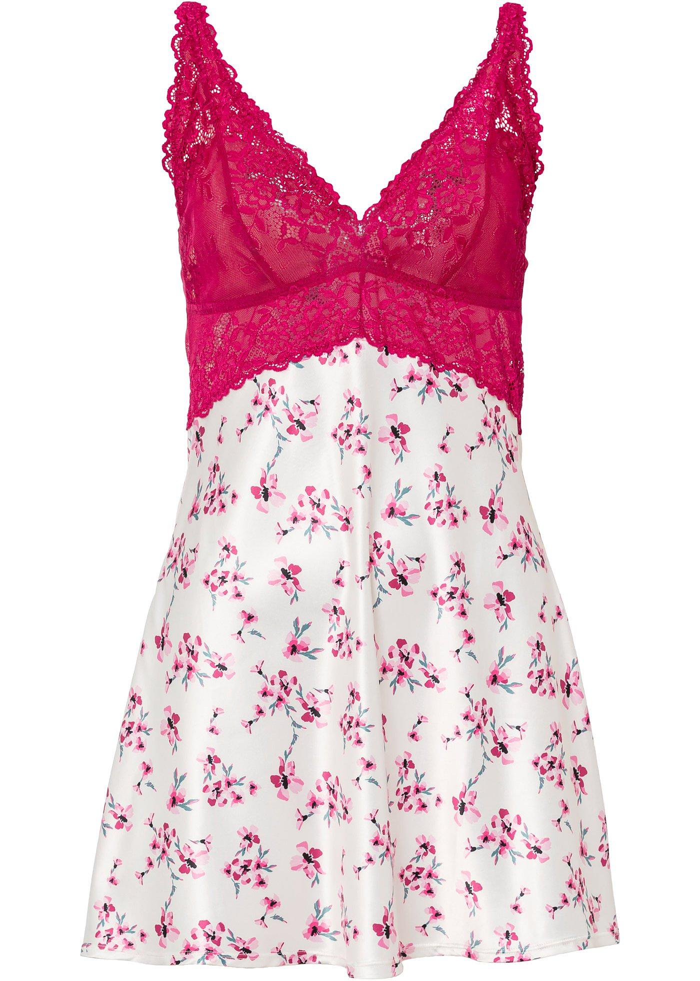 Nuisette en satin avec superbe imprimé