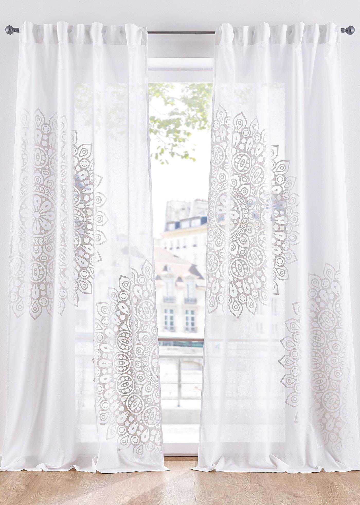 Voilage imprimé ornement (1 pce.)