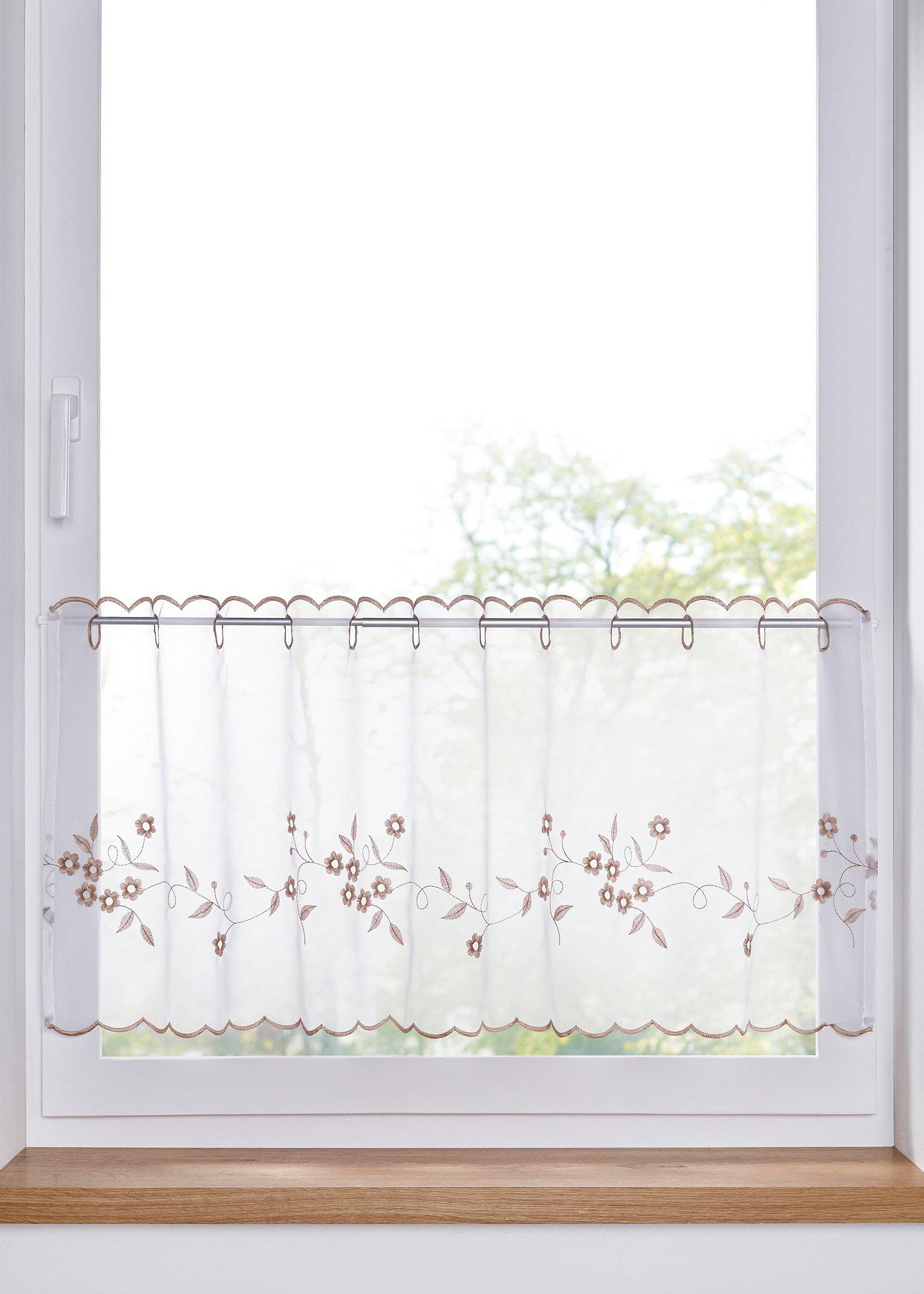 Brise-bise à broderie florale