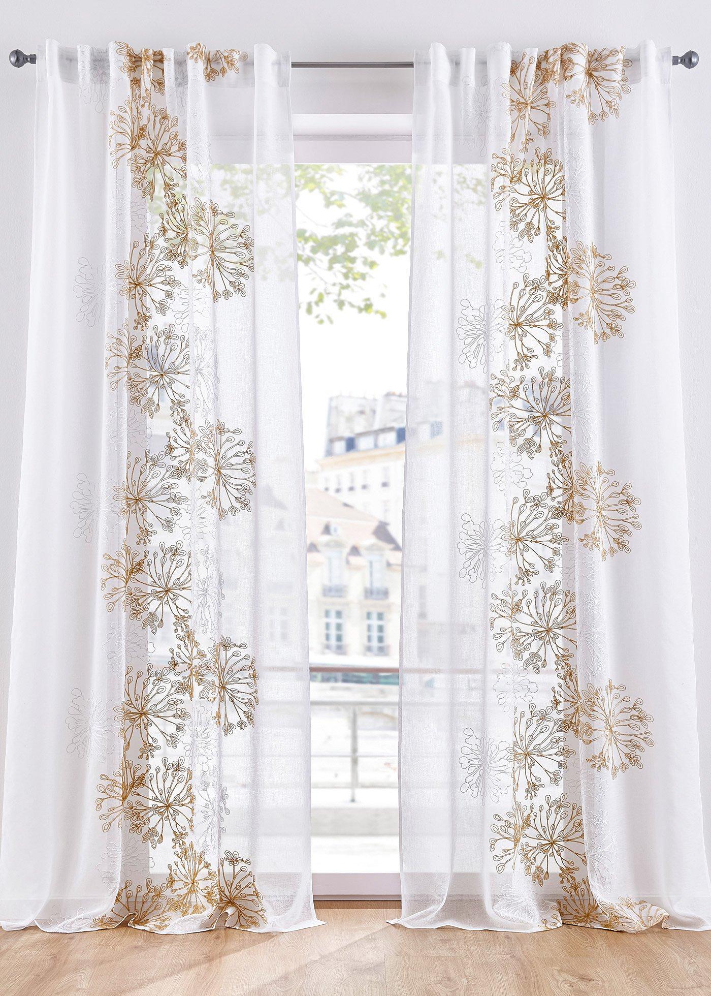 Voilage à broderie florale (1 pce.)