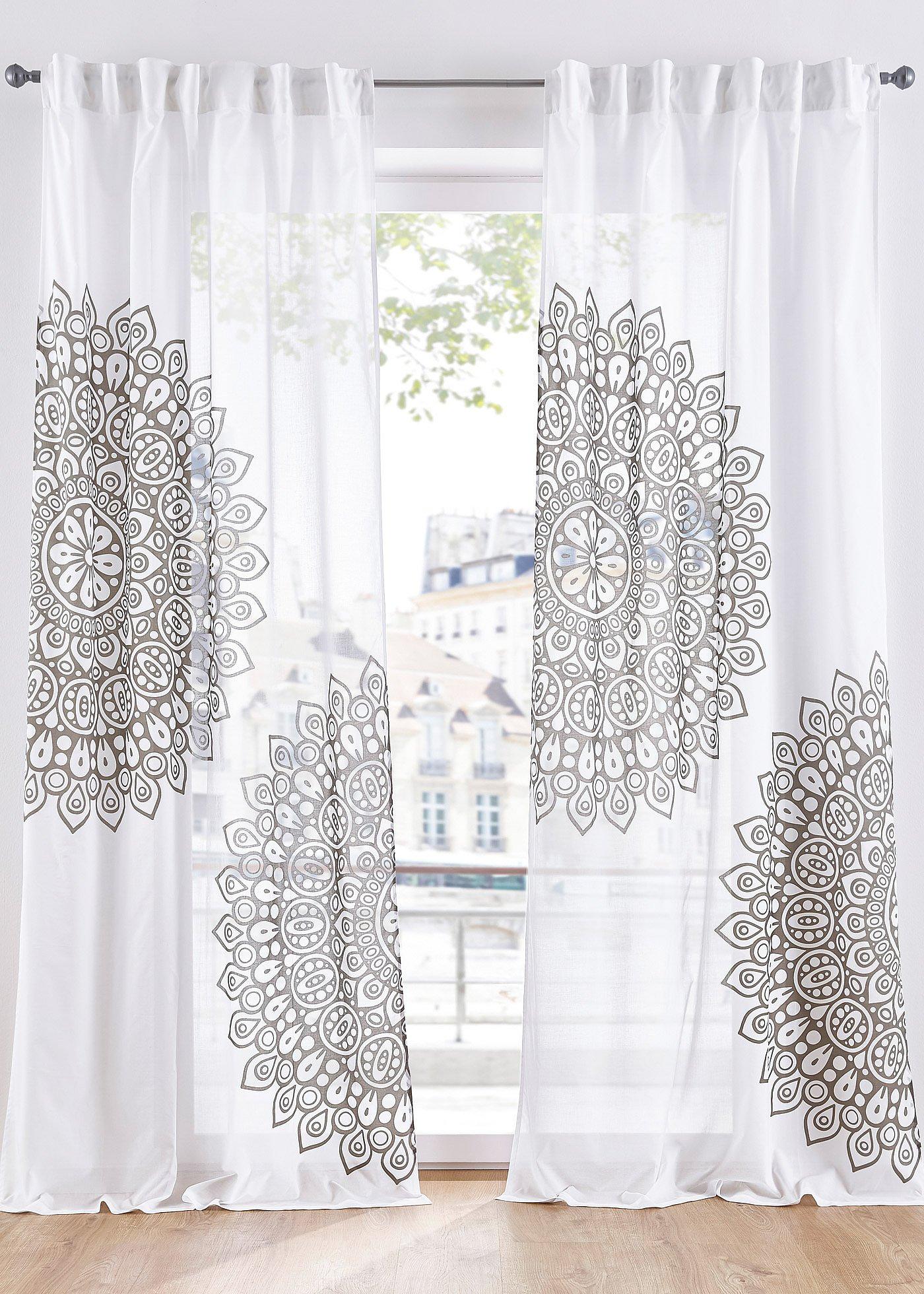 Voilage imprimé ornement (1 pce.)