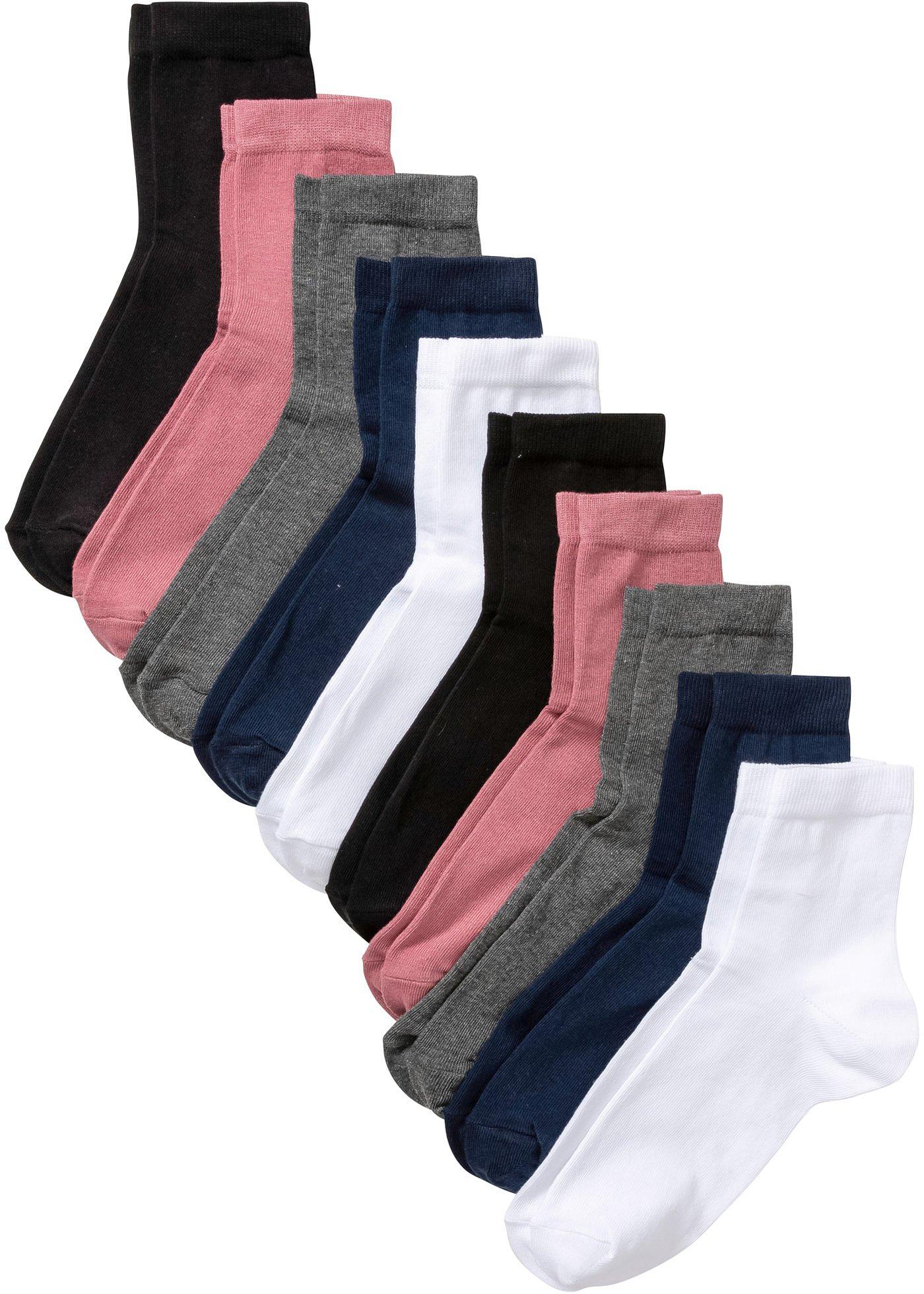 Lot de 10 paires de mi-chaussettes avec coton